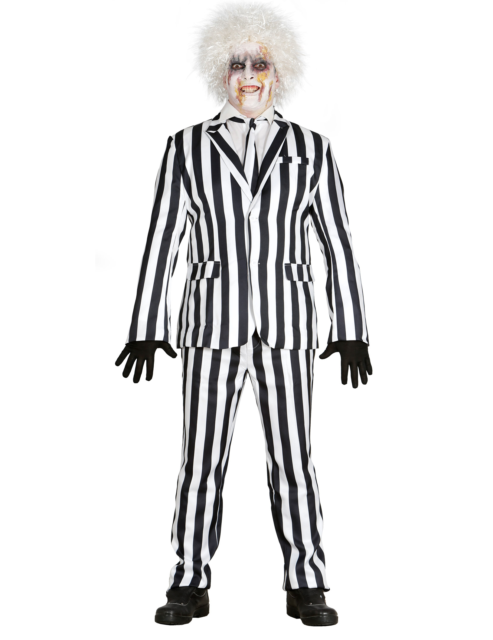 Déguisement costume rayé noir et blanc homme