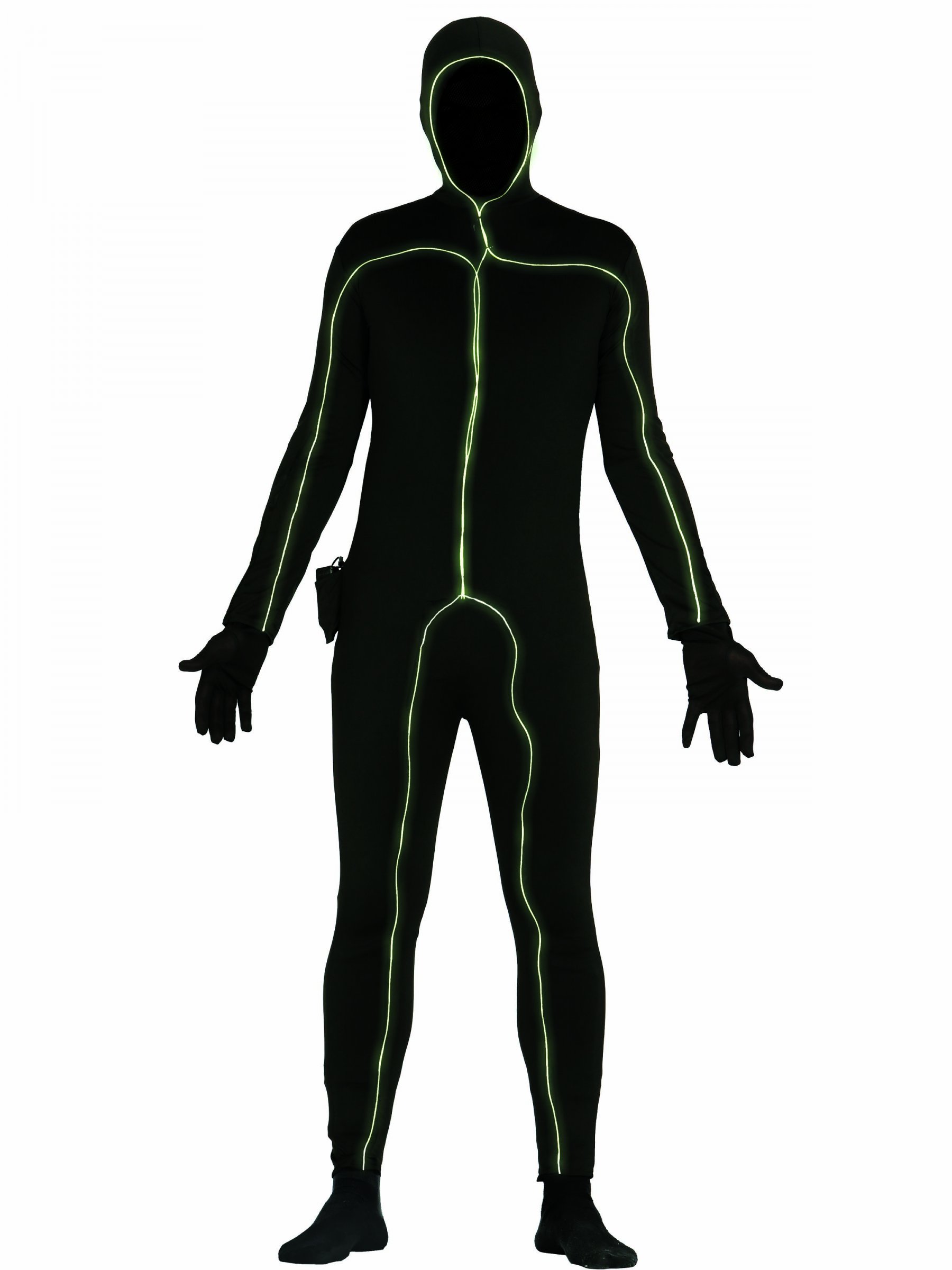 Déguisement noir lumineux homme