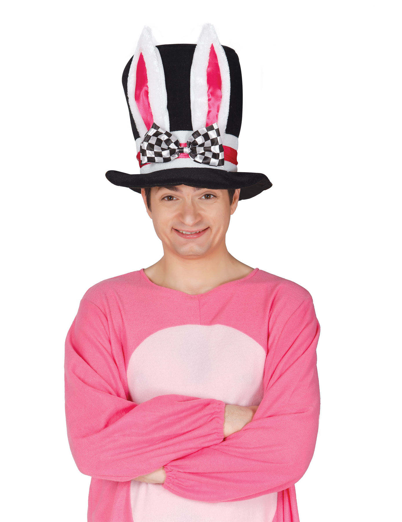 Chapeau haut de forme oreilles de lapin adulte