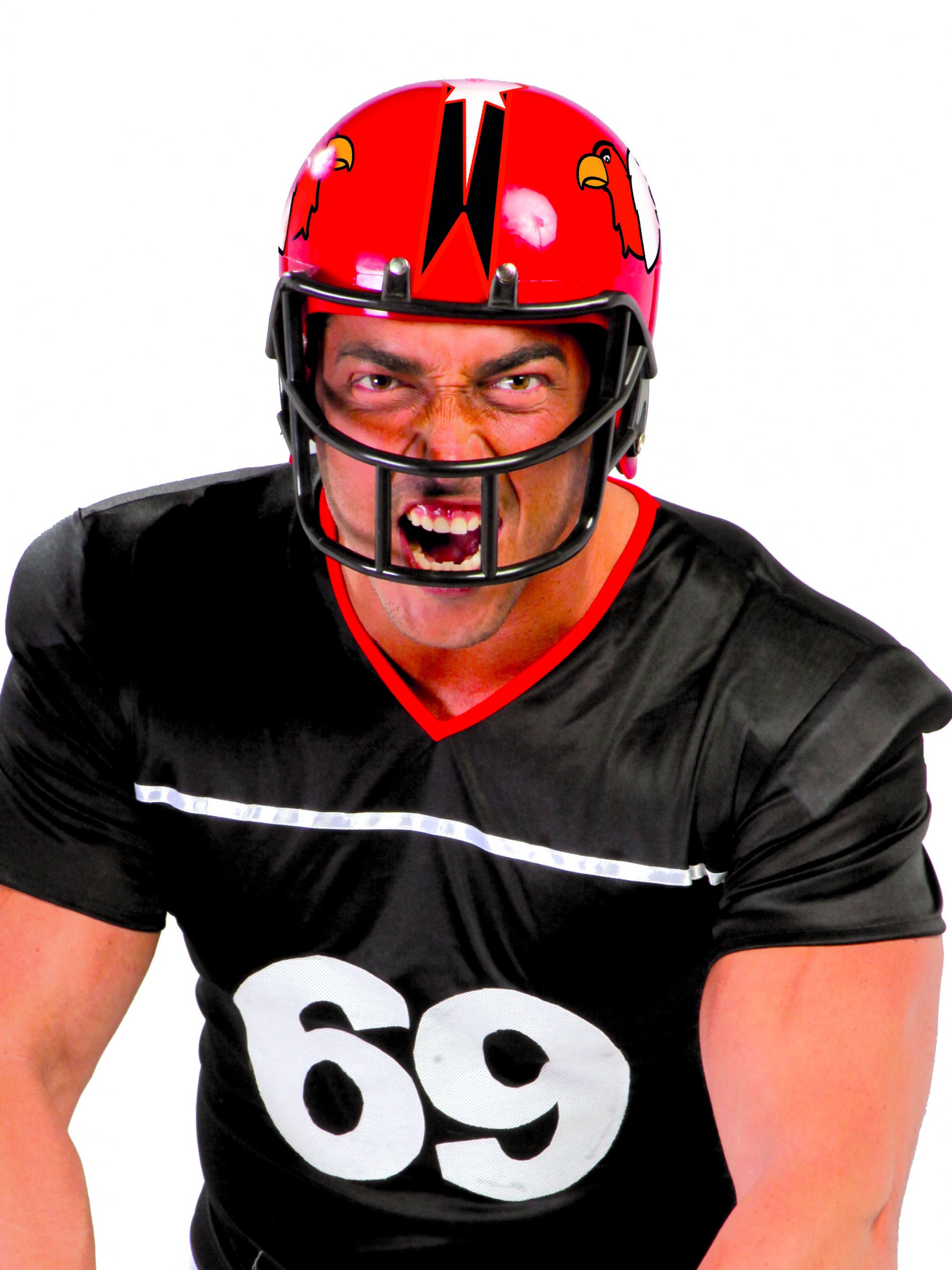 Casque footballeur américain aigles rouge adulte