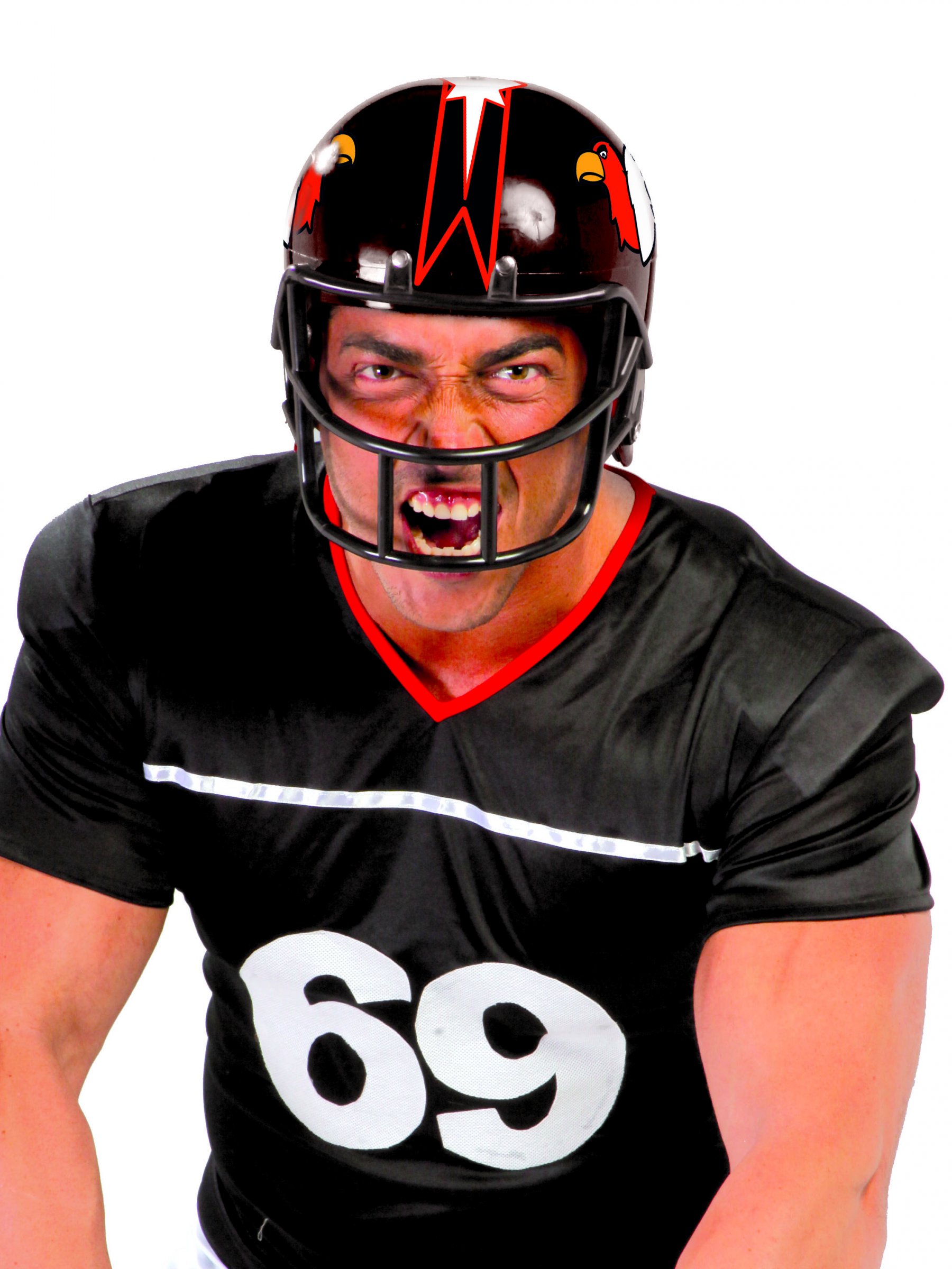 Casque footballeur américain noir aigles adulte