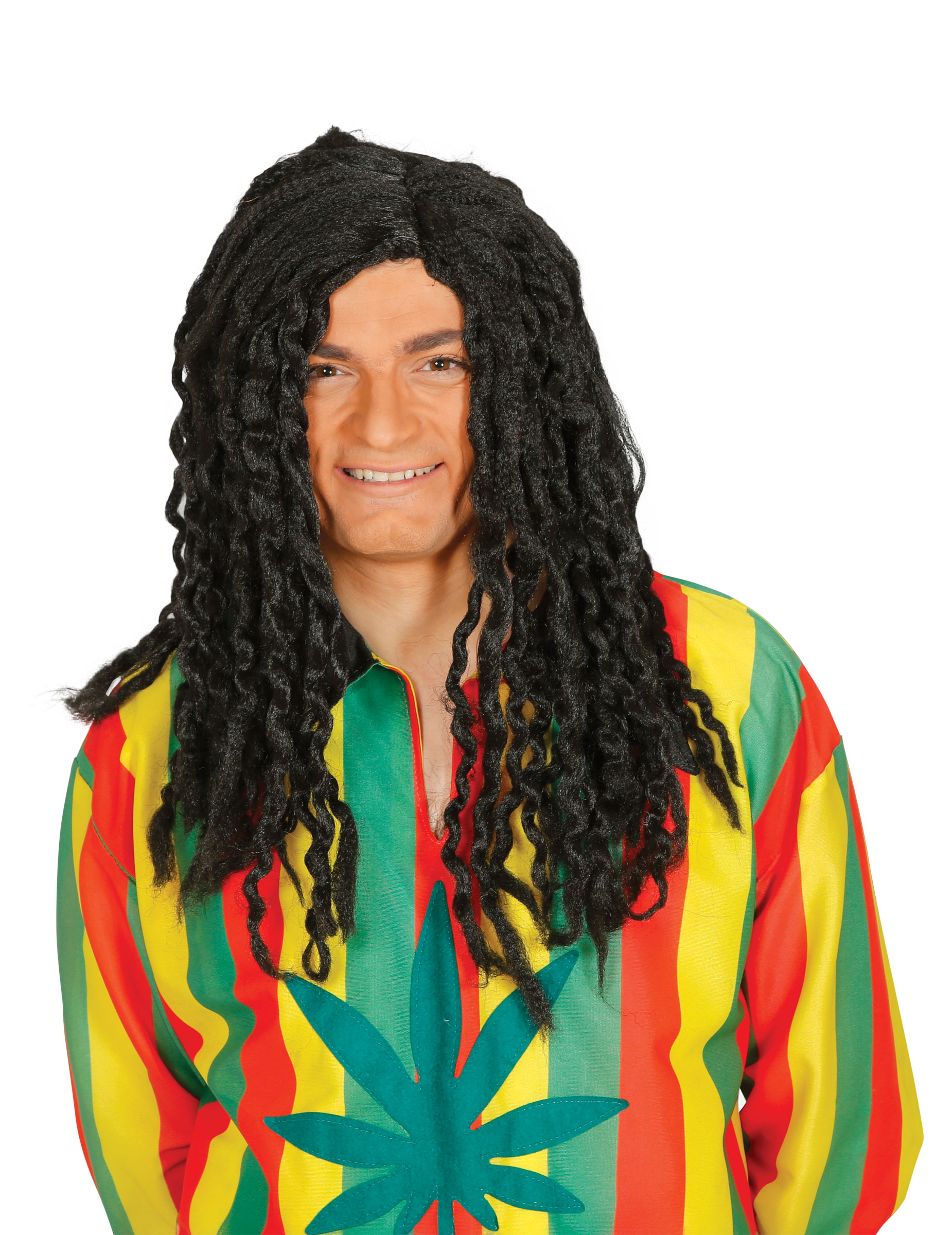 Perruque rasta noire adulte