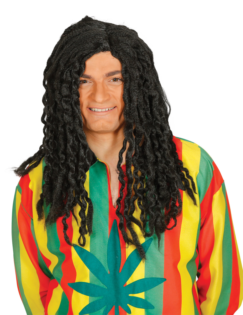 Perruque rasta châtain adulte