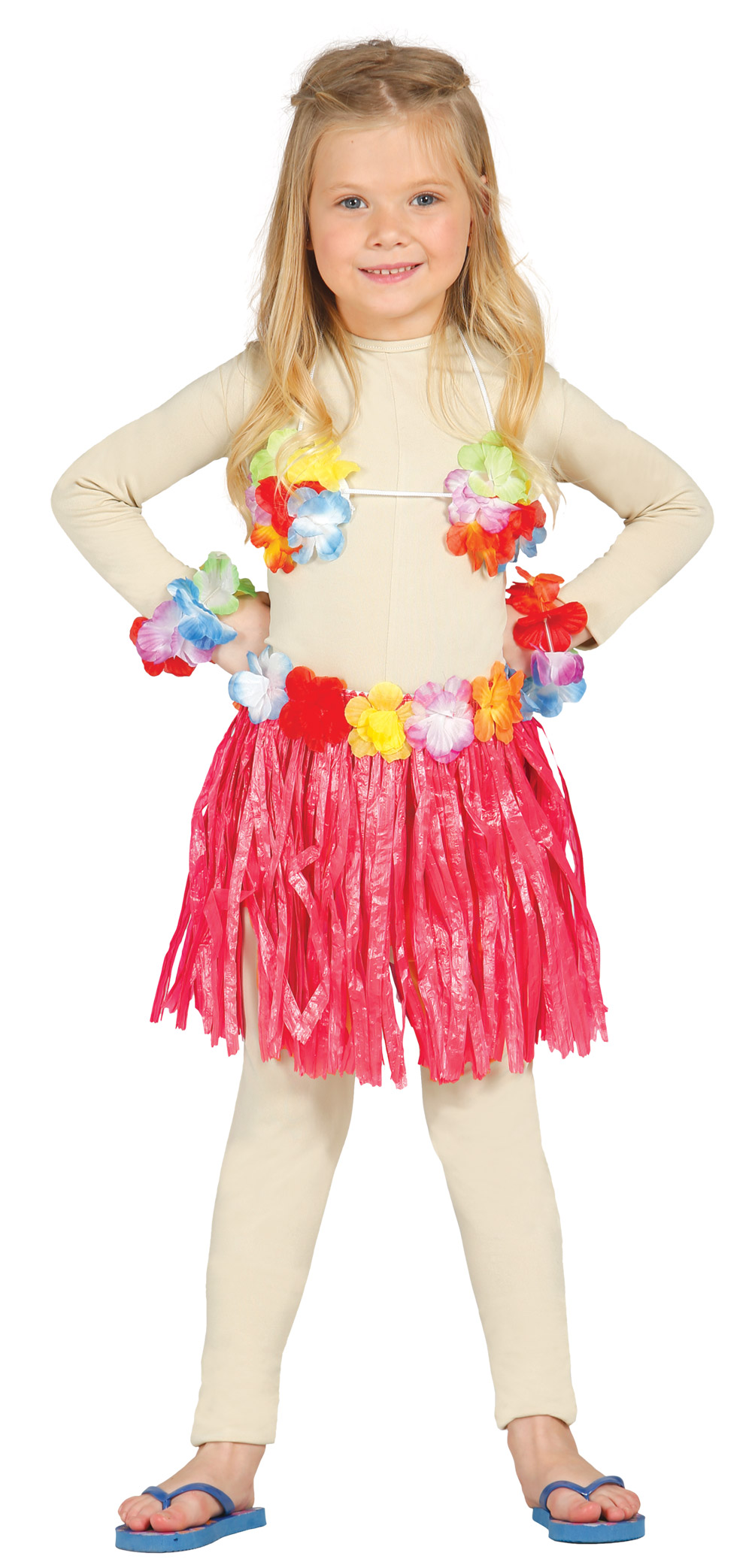 Kit hawaïen rouge fuschia enfant