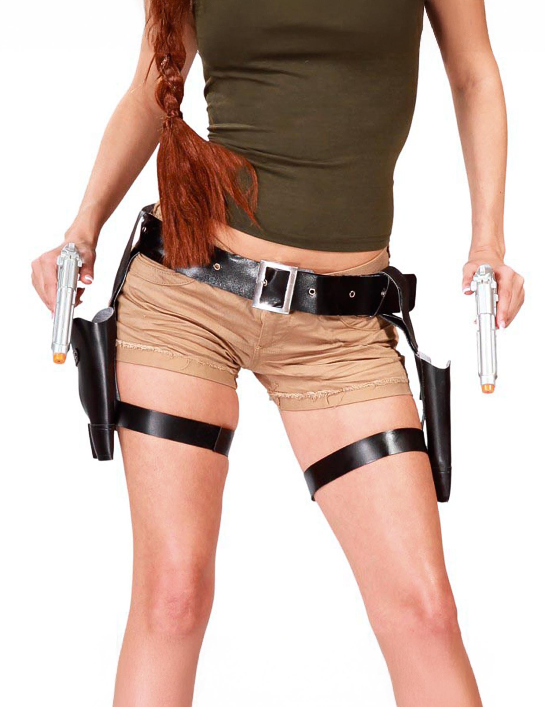 Ceinture aventurière avec pistolets adulte