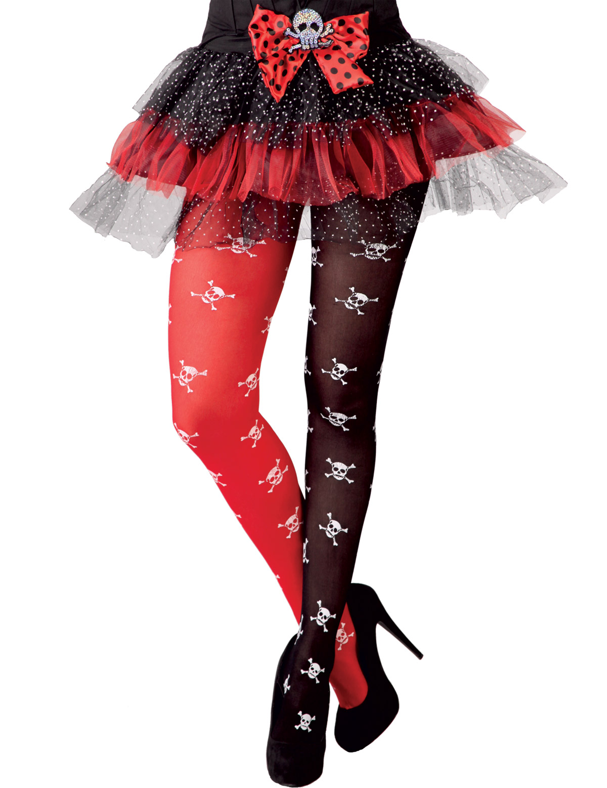Collants bicolores pirate femme