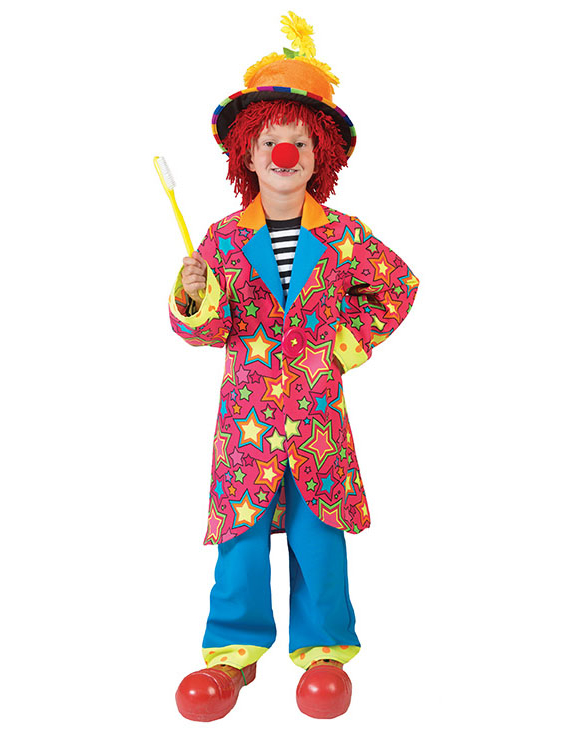 Déguisement clown dans les étoiles multicolore garçon