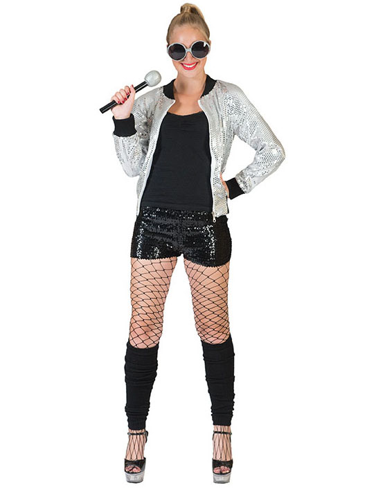 Veste à paillettes argent femme