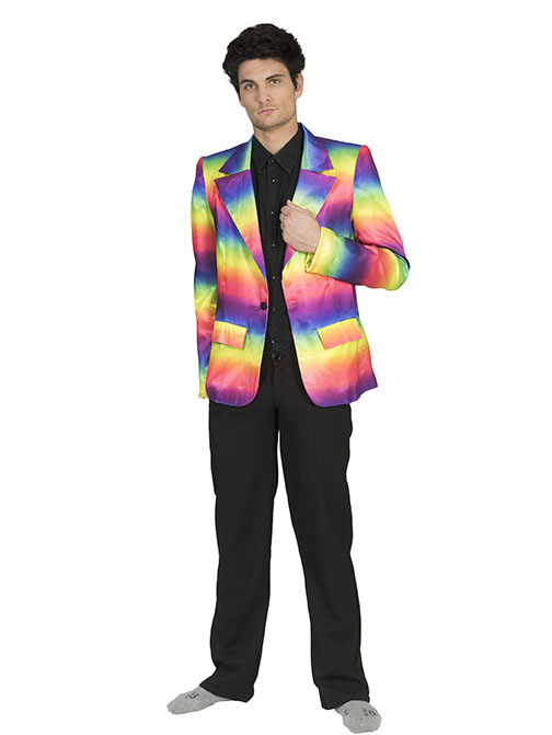 Veste costume arc-en-ciel homme