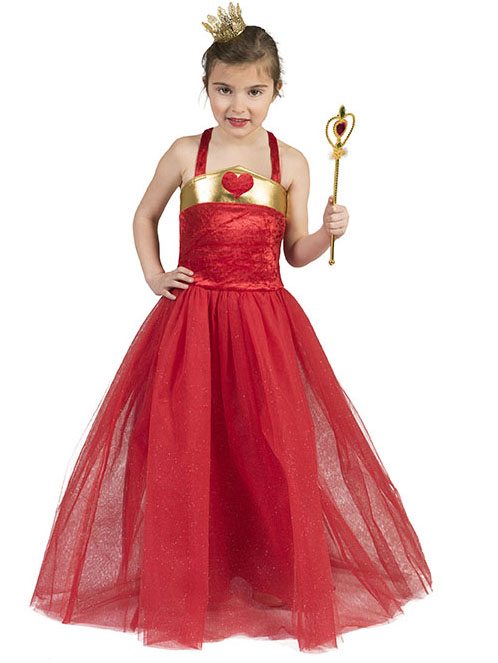 Déguisement princesse des coeurs rouge fille