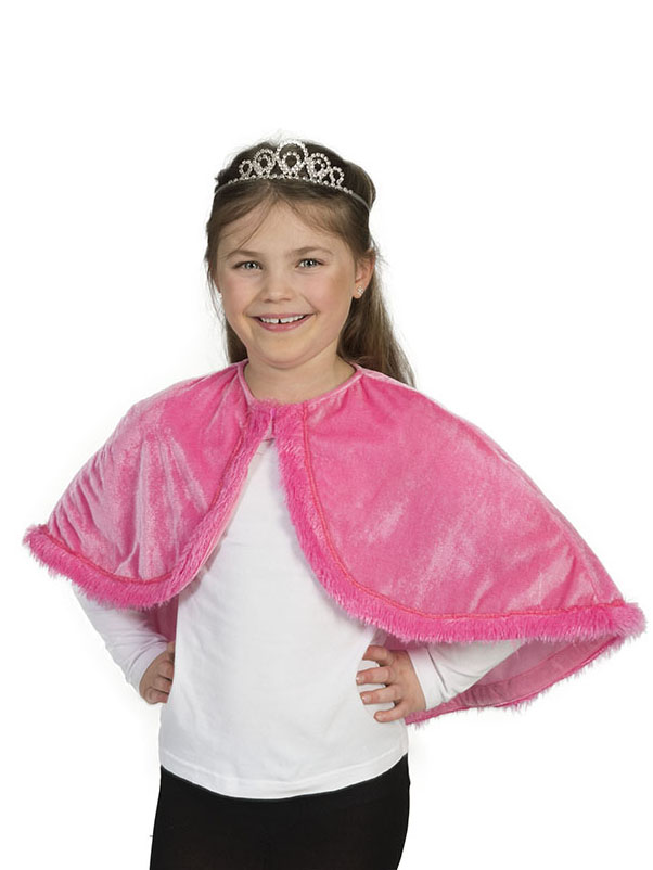 Cape en peluche rose fille