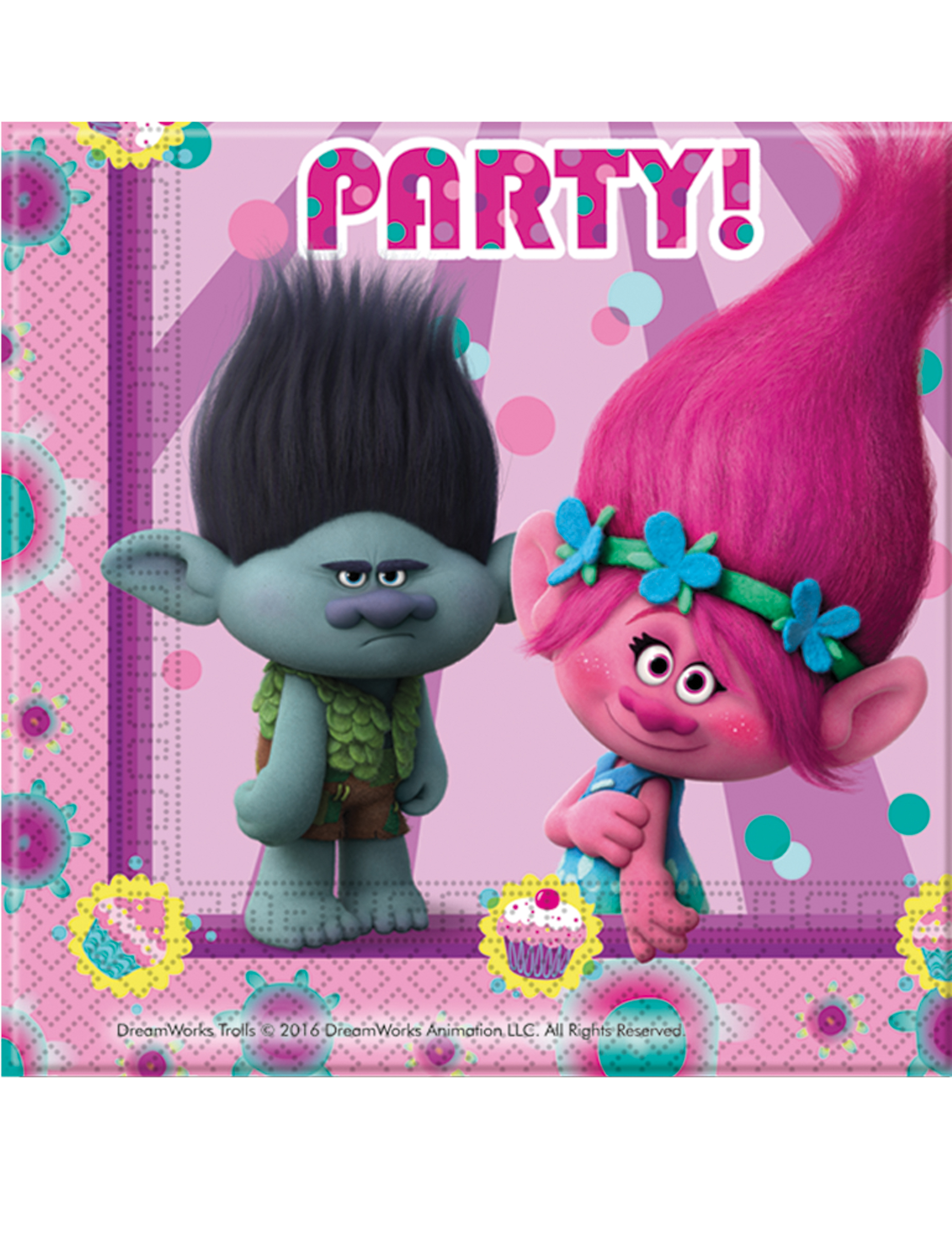 20 Serviettes en papier Trolls 33 x 33 cm