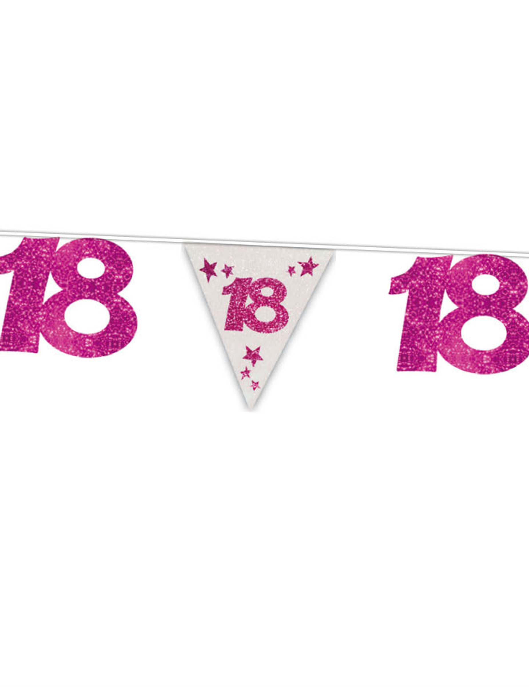 Guirlande fanions anniversaire 18 ans rose
