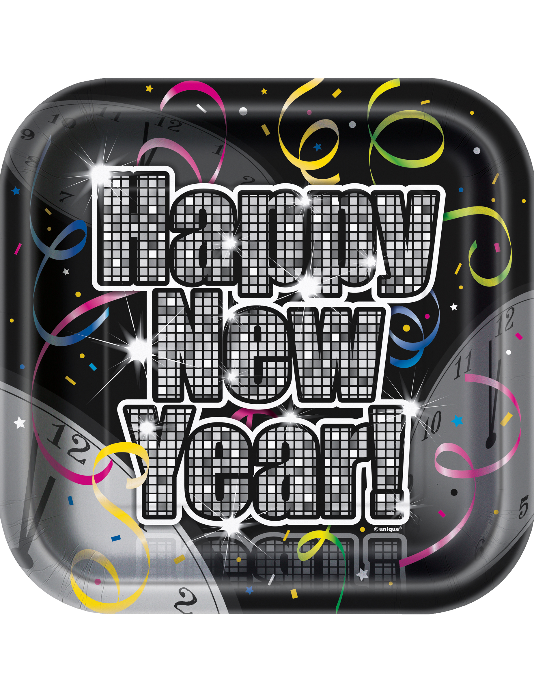 8 Assiettes en carton Happy New Year 23 cm
