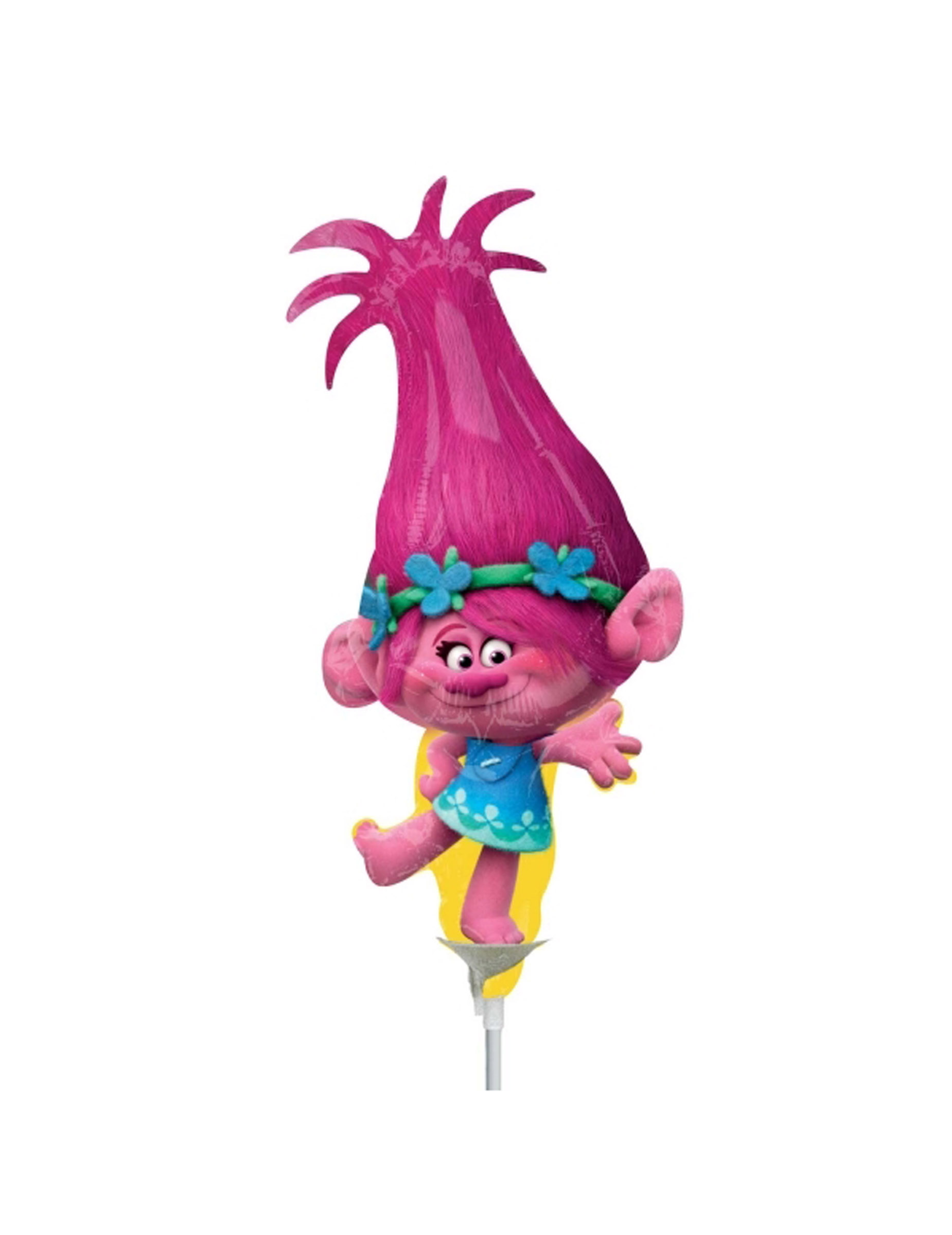 Petit ballon aluminium Poppy Trolls gonflé