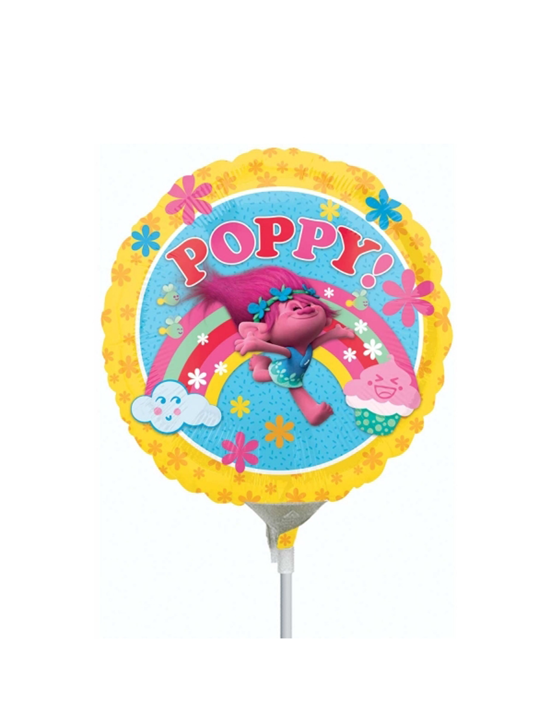 Petit ballon aluminium gonflé Poppy Trolls 23 cm