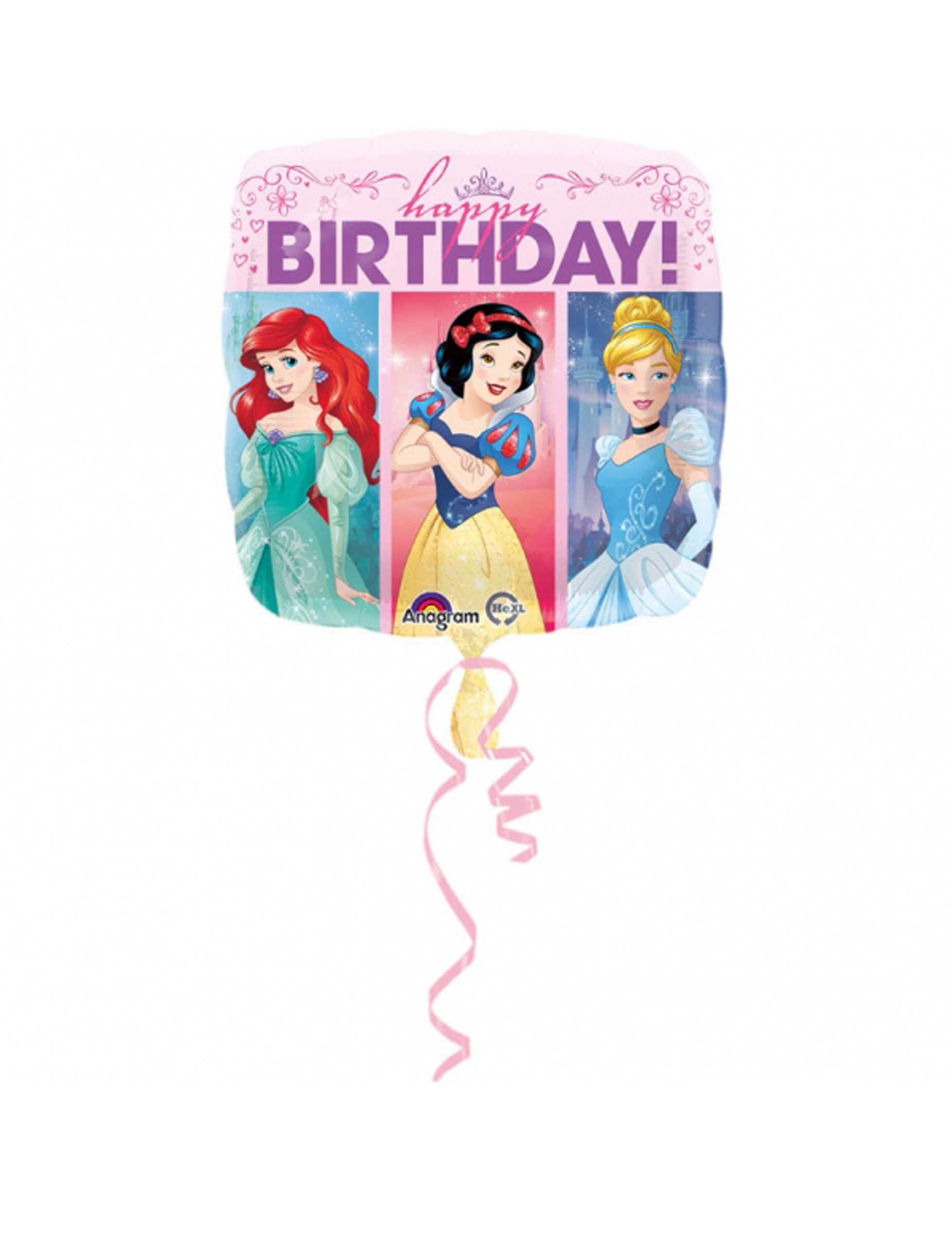 Ballon aluminium Happy Birthday Princesses Disney 43 cm