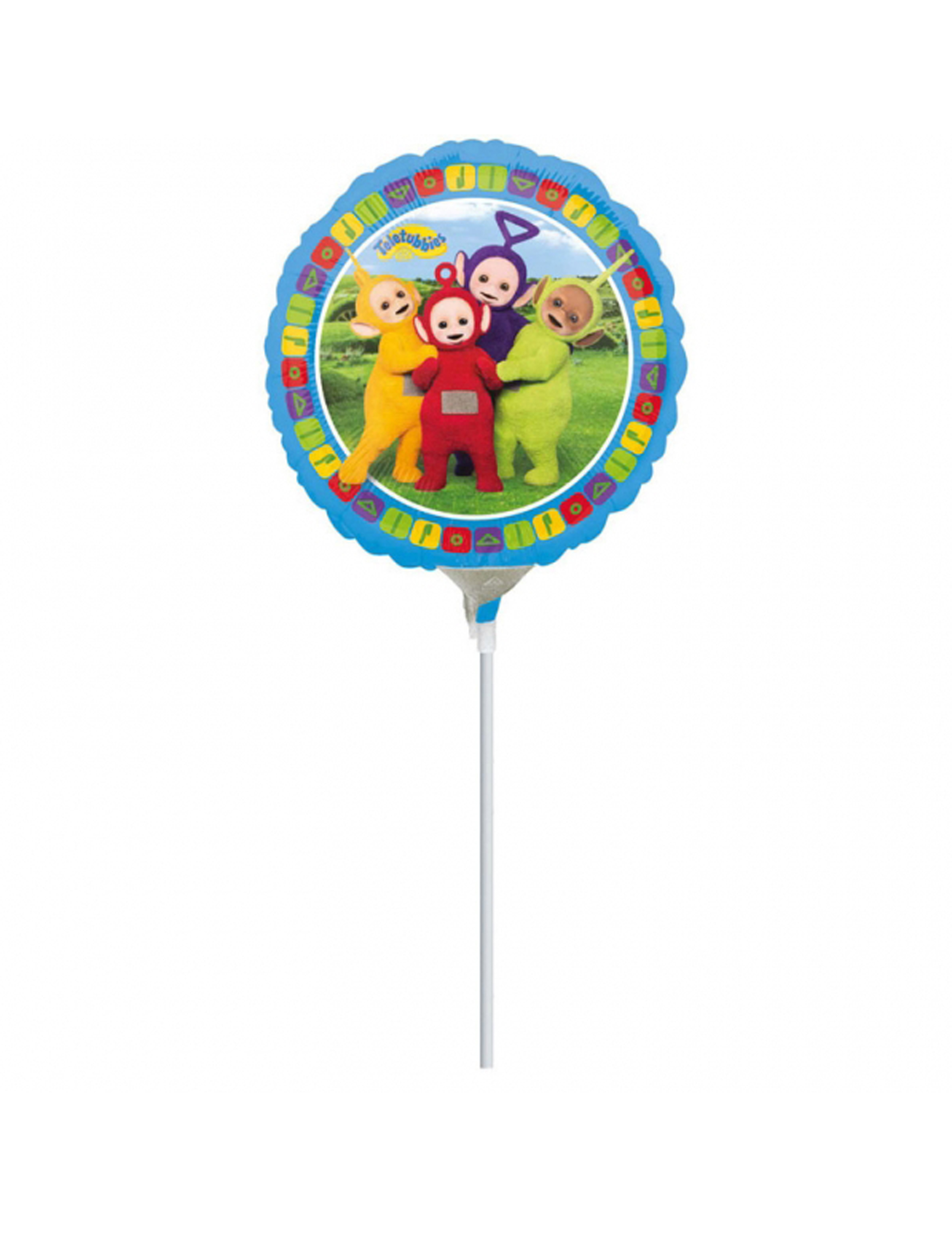 Ballon aluminium Teletubbies  gonflé sur tige 23 cm
