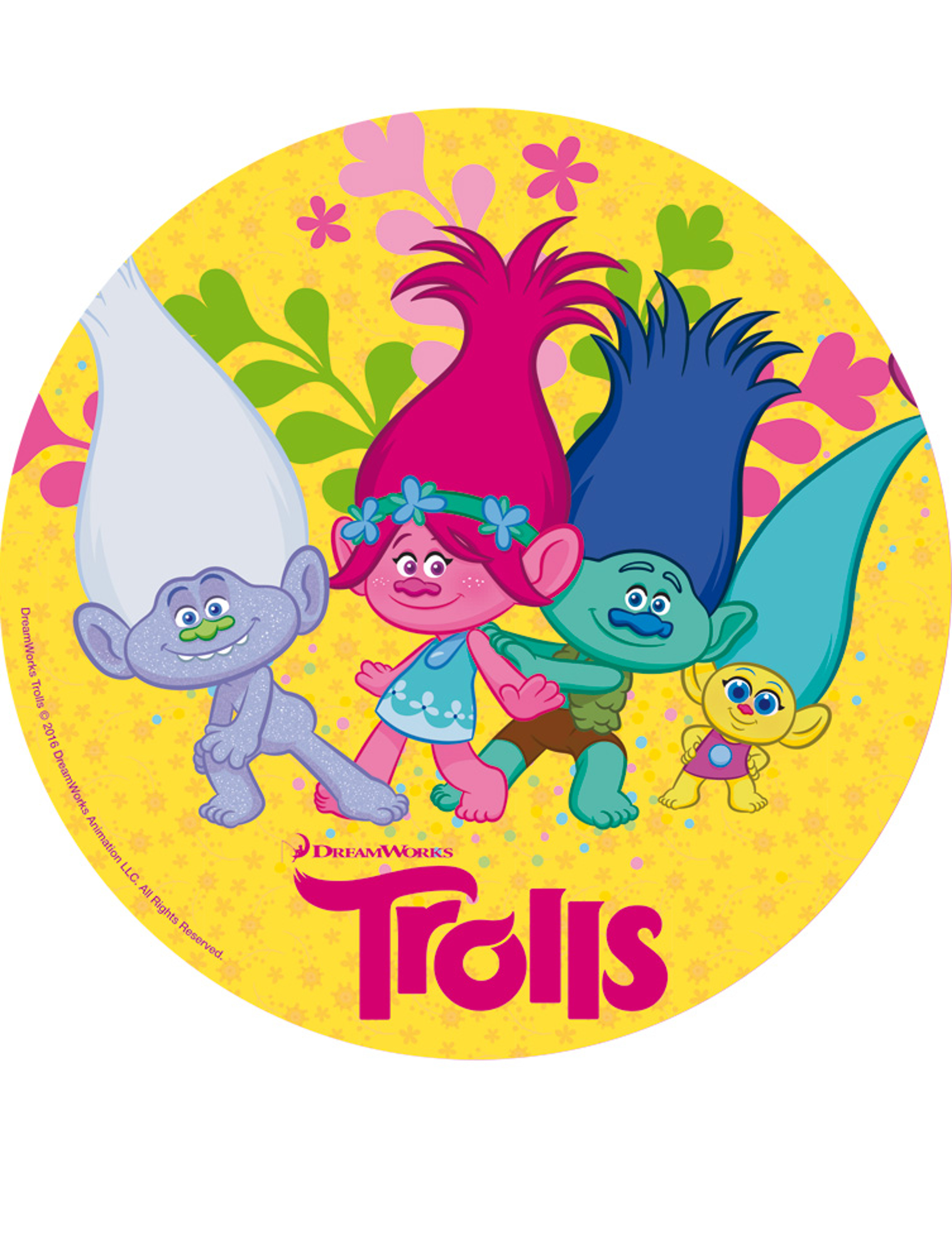 Disque en sucre Trolls 20 cm