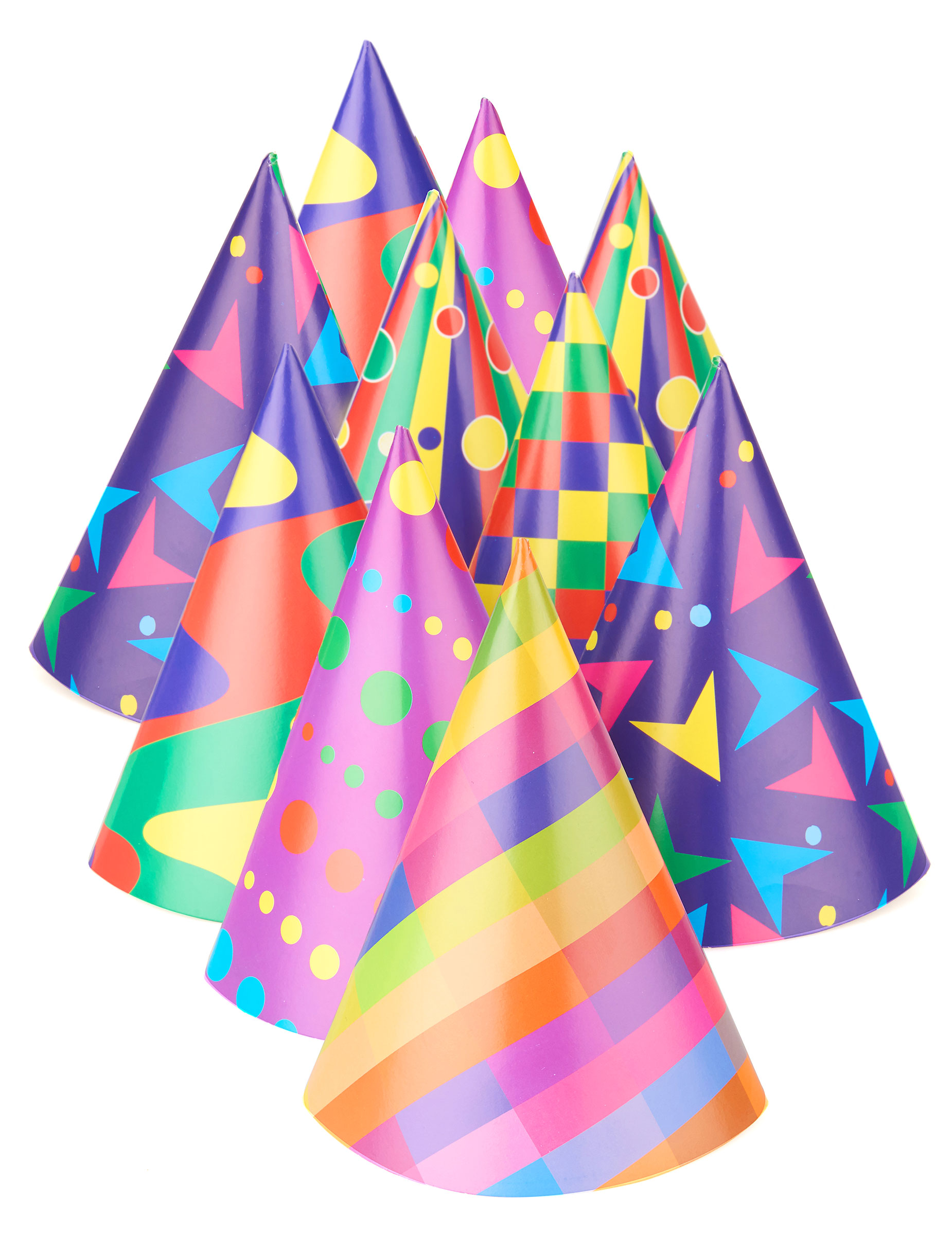 10 Chapeaux de fête multicolores
