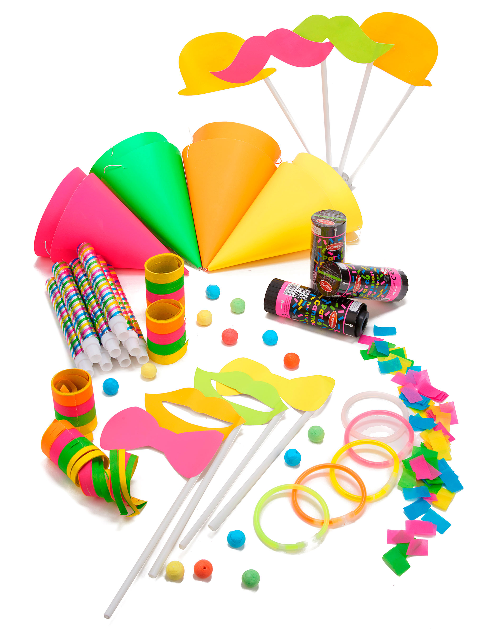 Kit cotillons fluo 8 personnes