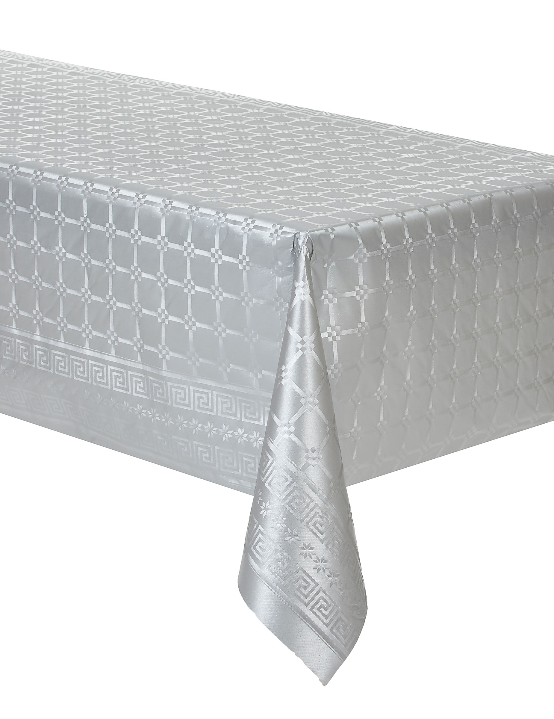 Nappe en rouleau papier damassé argenté 6 m