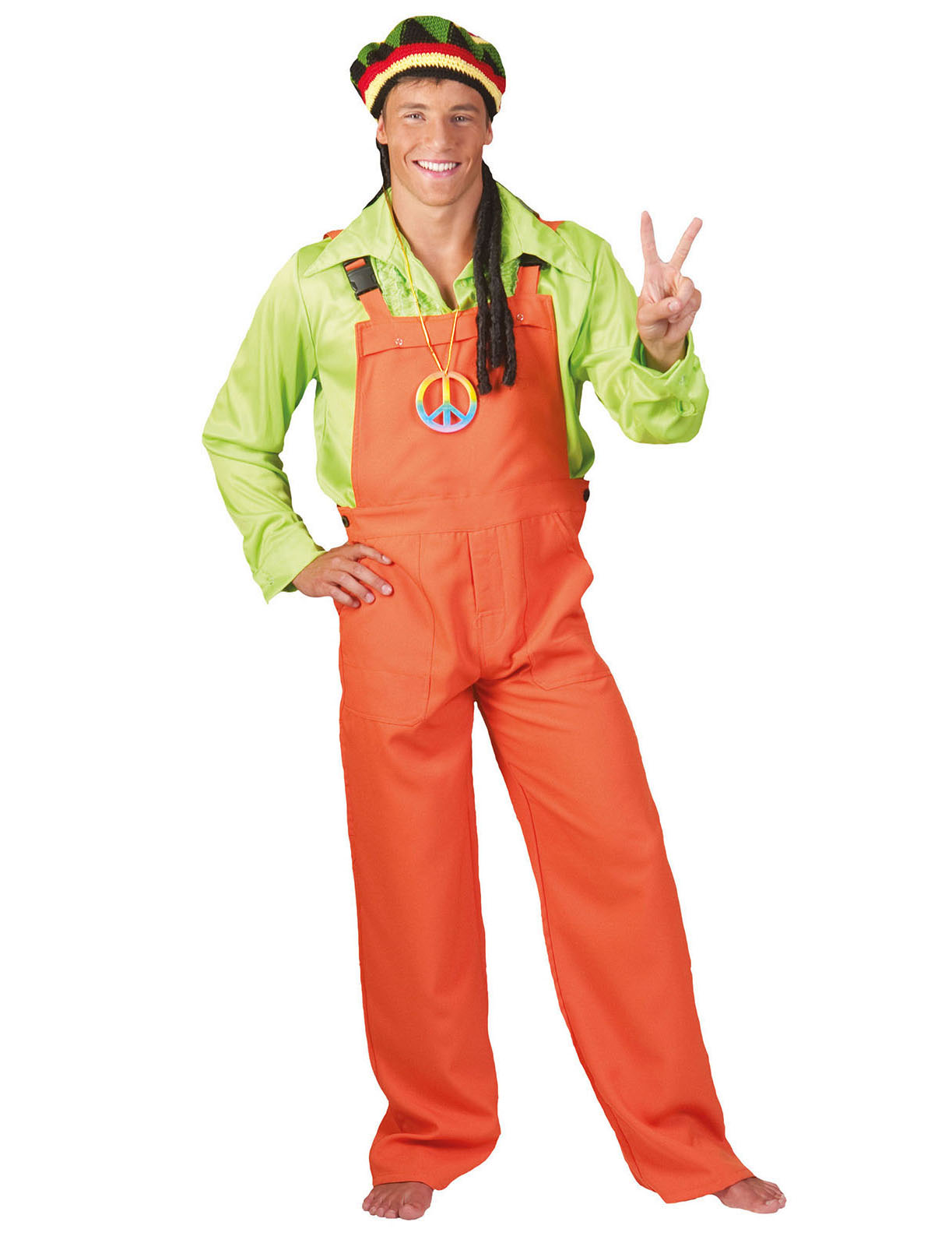 Déguisement combinaison orange fluo adulte