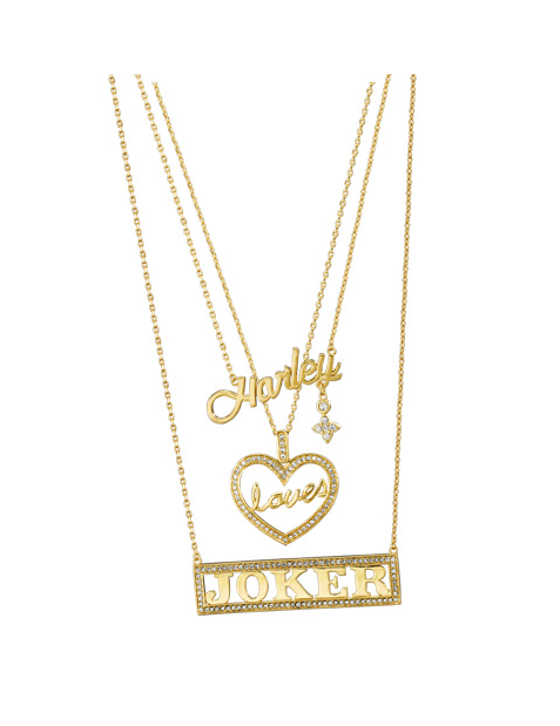 Réplique lot de 3 pendentifs de Harley Quinn - Suicide Squad