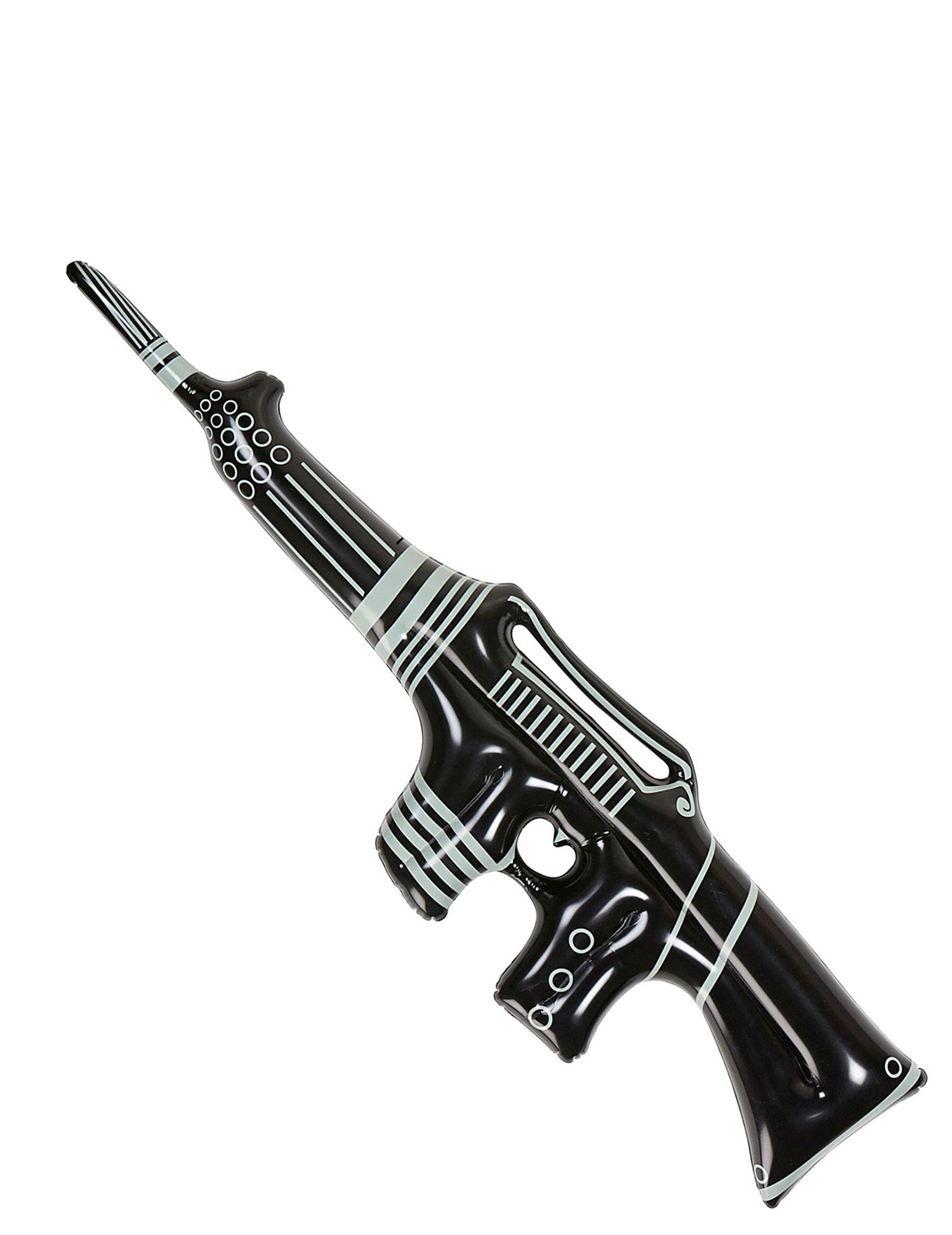 Mitraillette gangster gonflable noire et blanche 90 cm