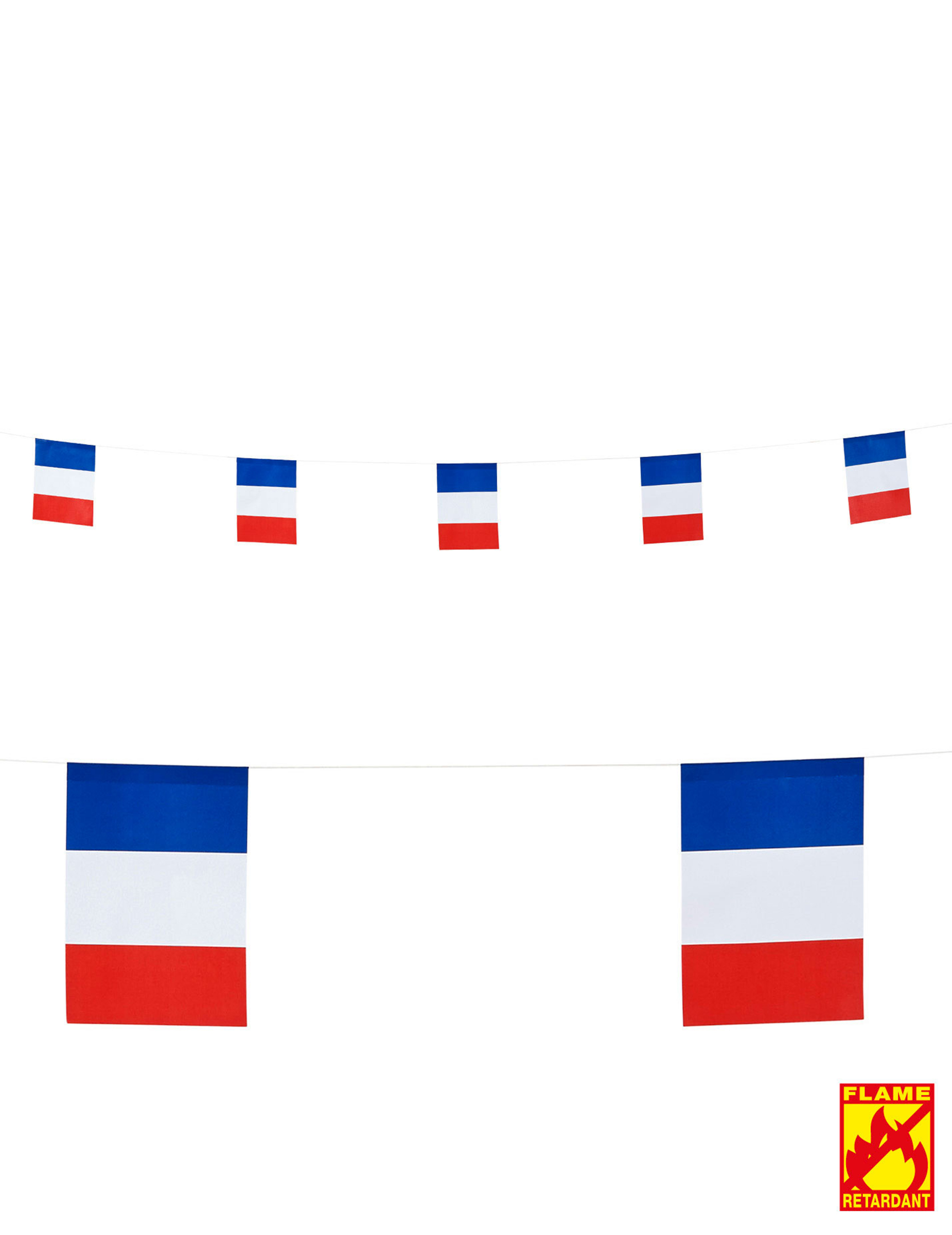 Guirlande drapeaux France 15 X 20 cm 6m