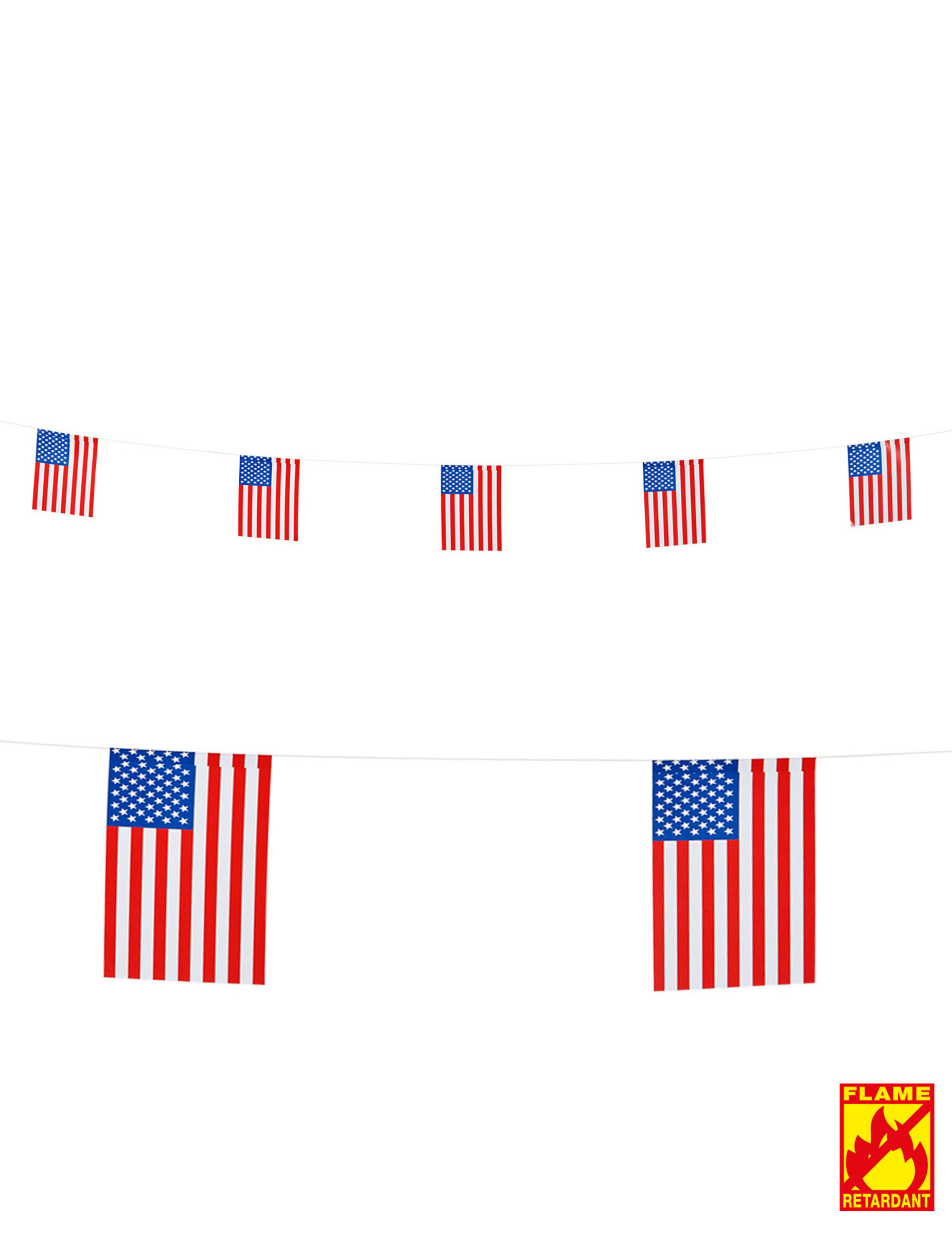 Guirlande drapeaux USA 15 X 20 cm