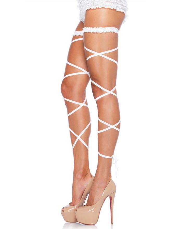 Jarretière blanche sexy femme