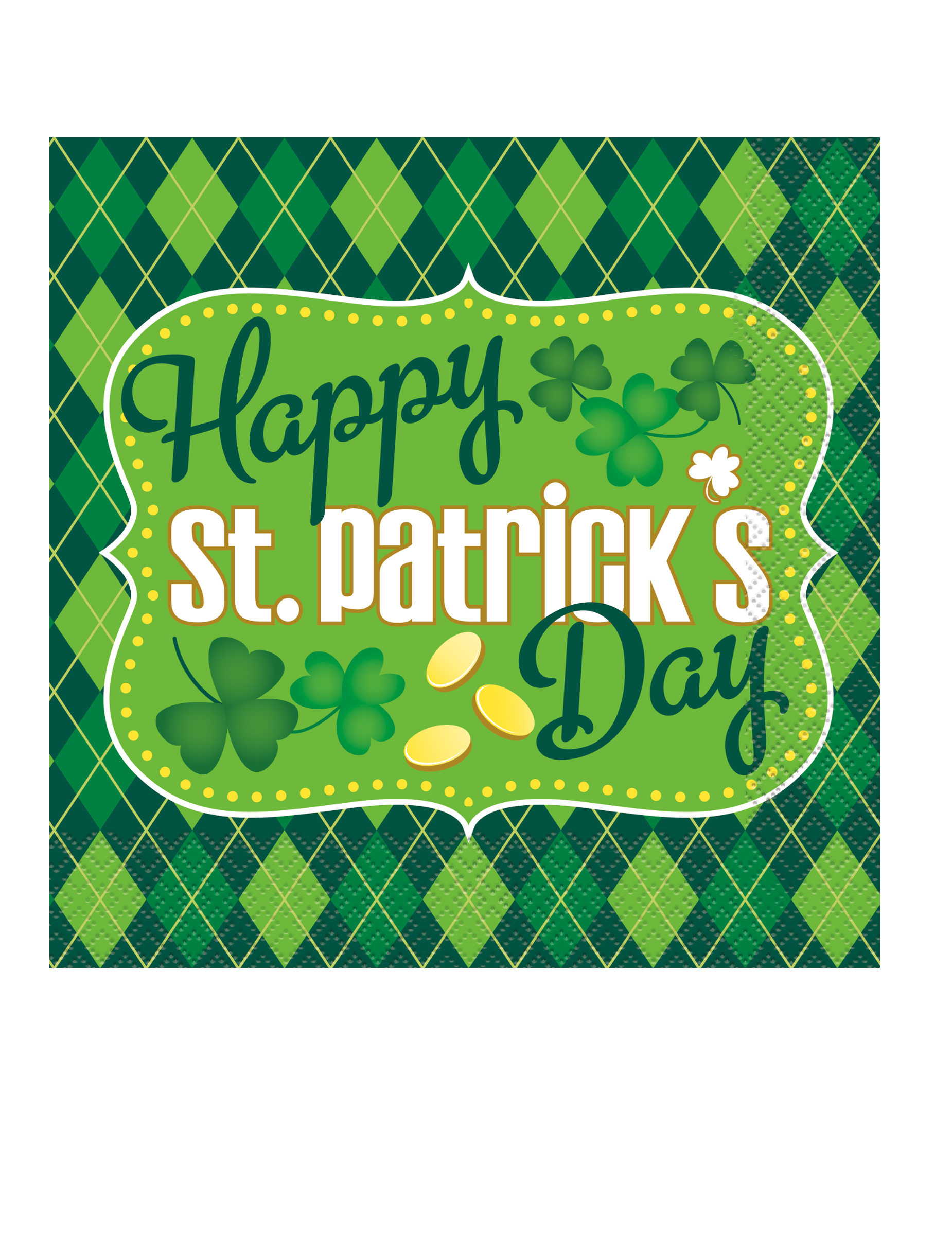16 Serviettes en papier St Patrick 33 x 33 cm