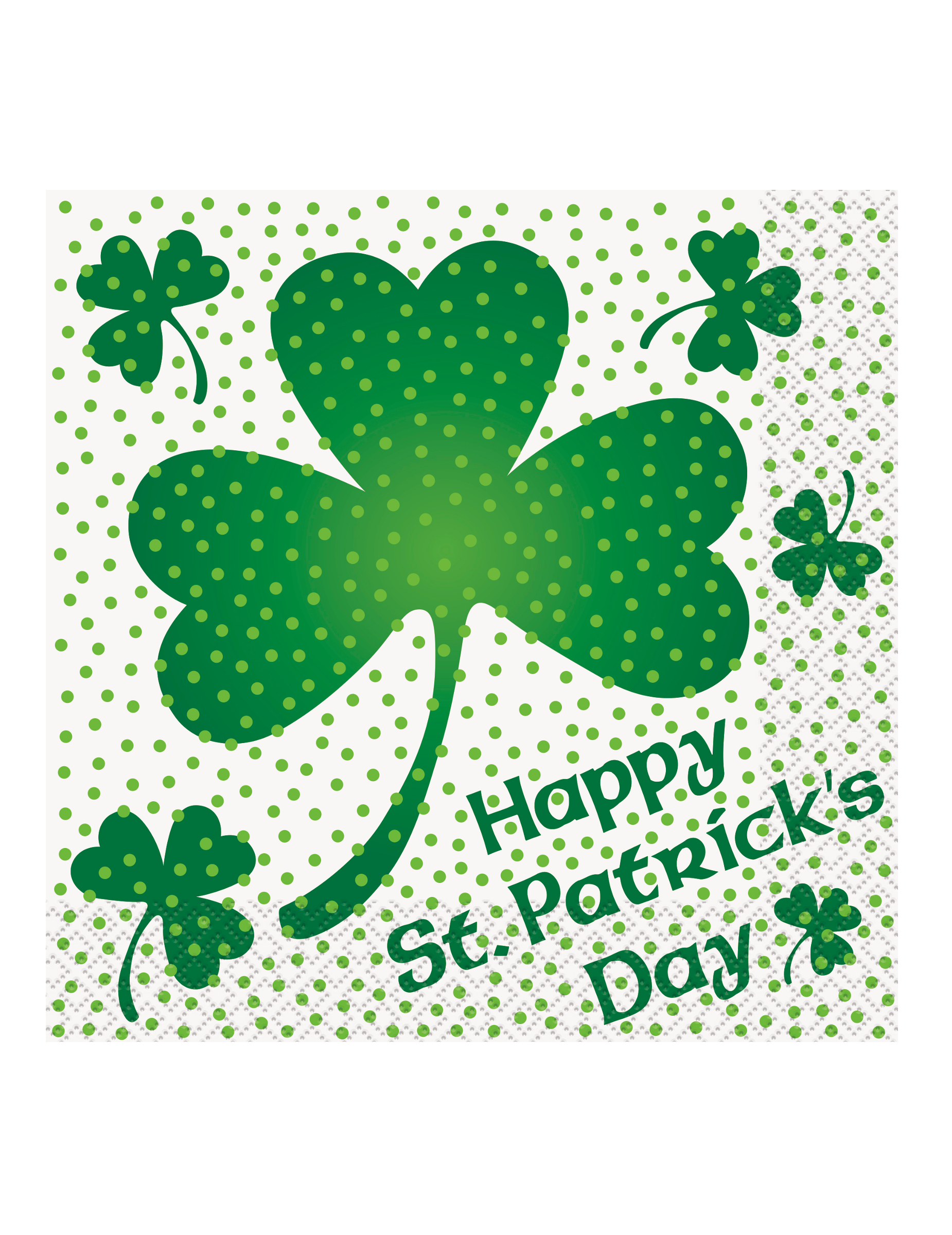 16 Serviettes en papier trèfles St Patrick 33 x 33 cm