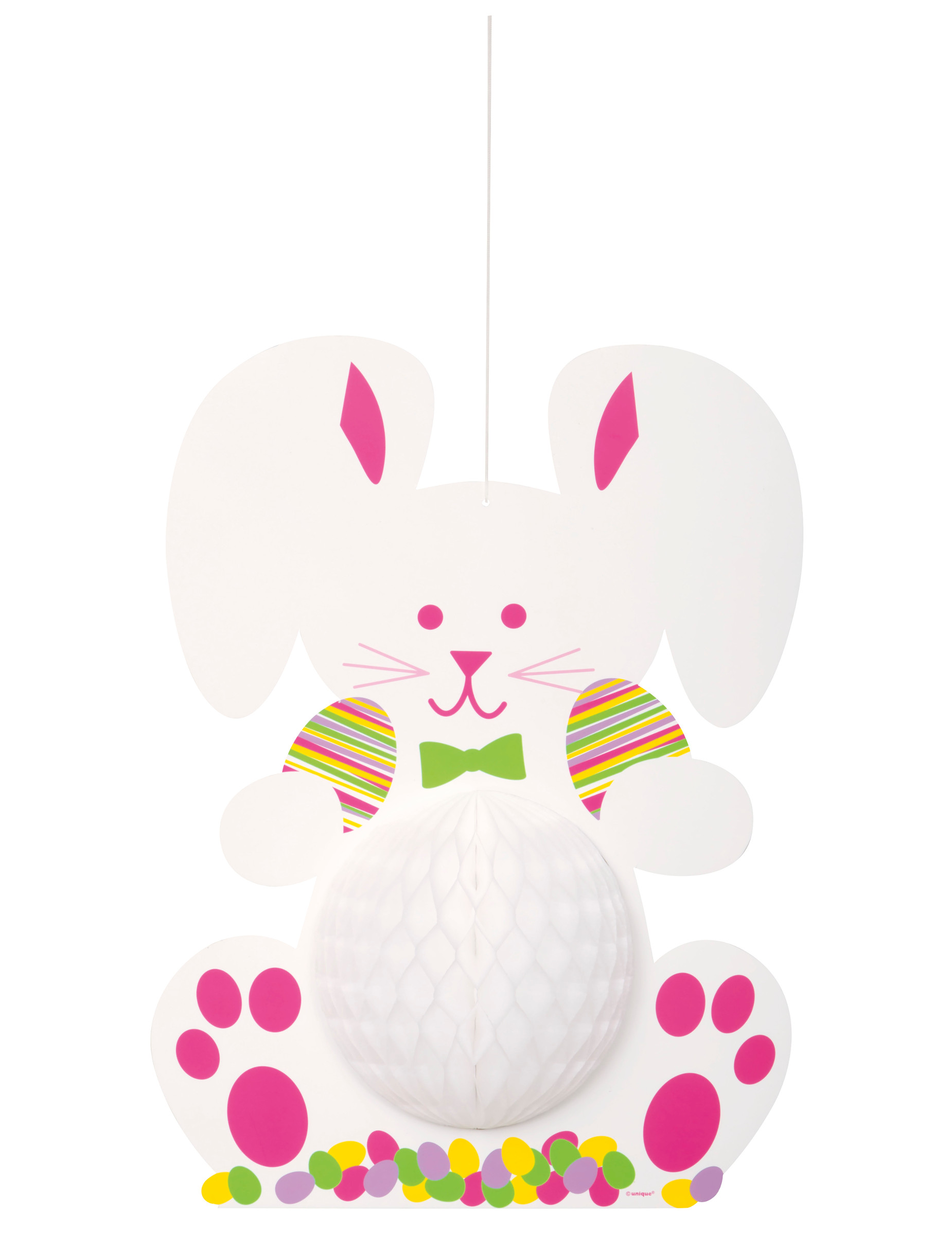 Décoration à suspendre lapin de Pâques 35 cm