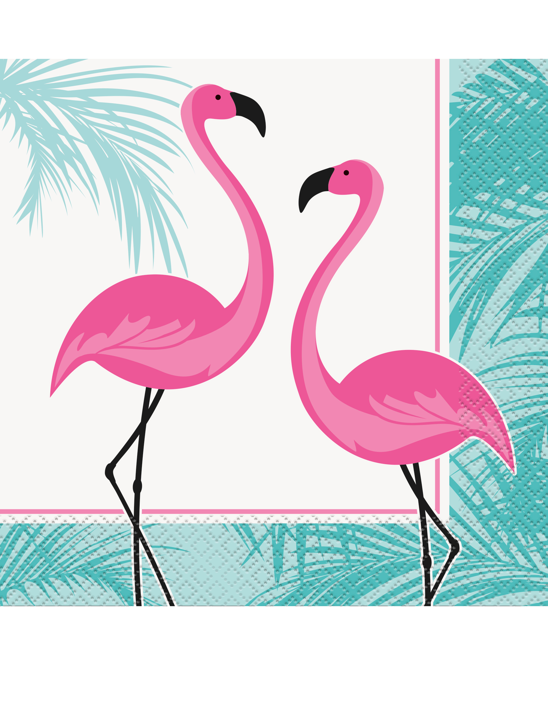16 Serviettes en papier Flamant rose