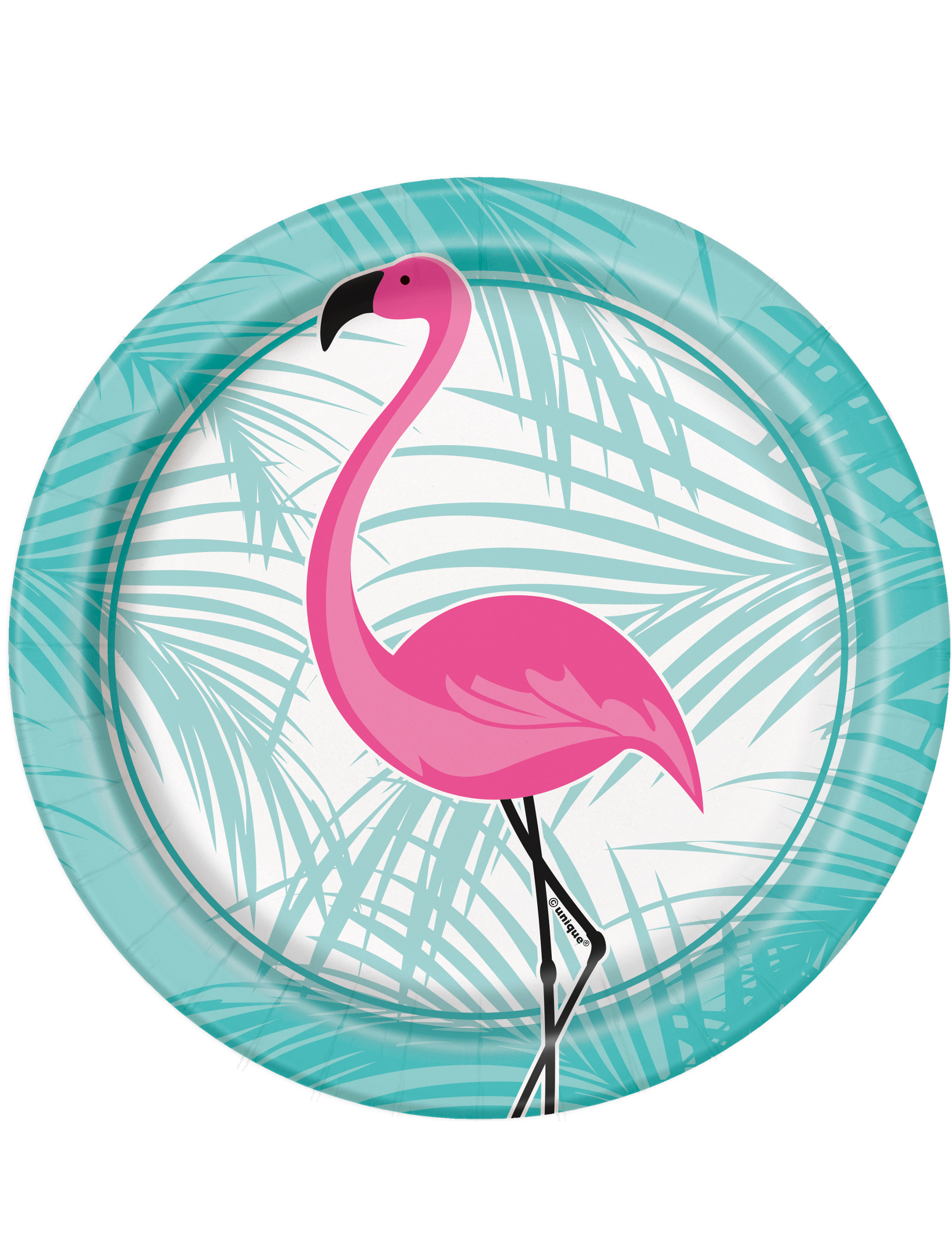 8 Petites assiettes en carton Flamant rose