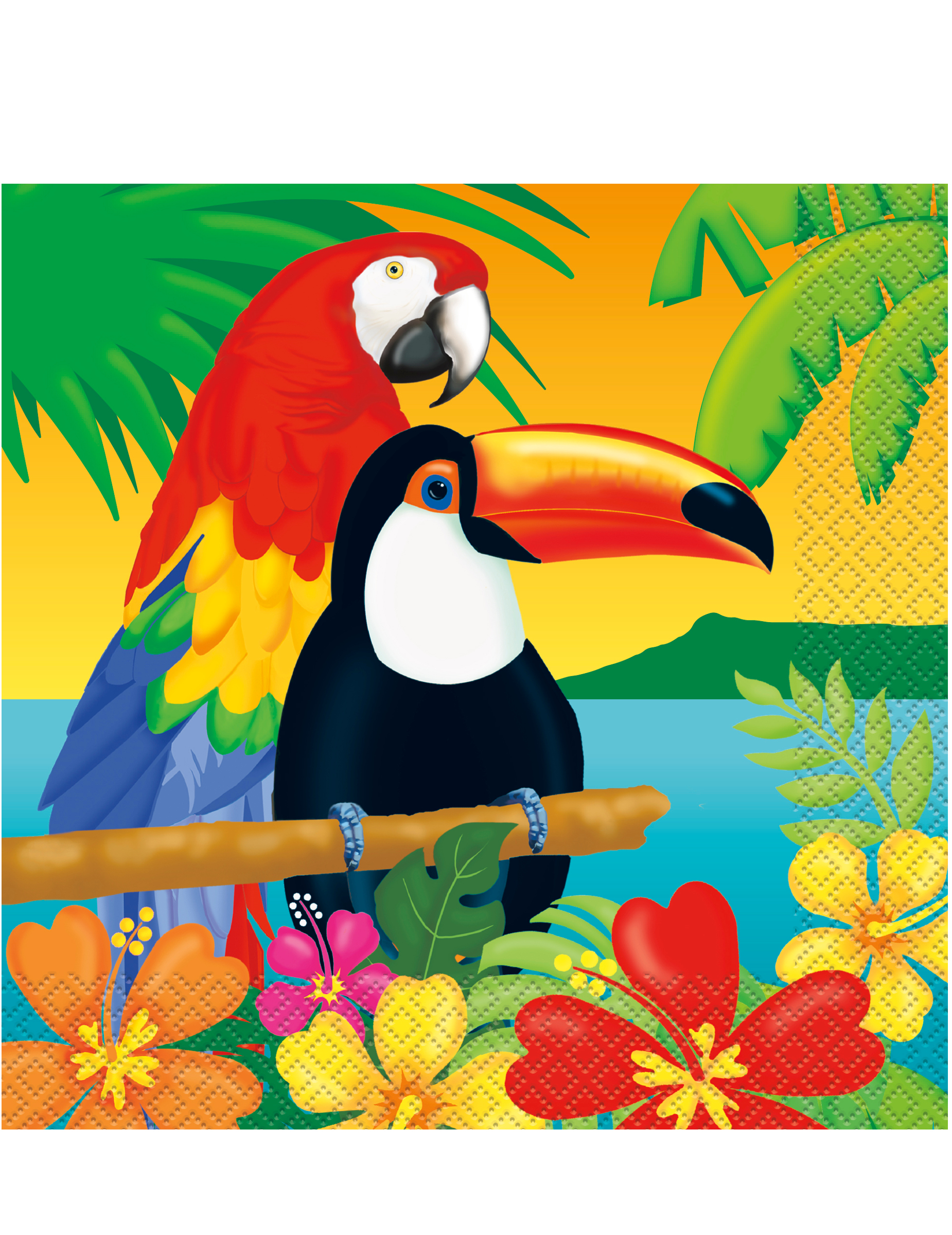 16 Serviettes en papier Tropical 33 x 33 cm