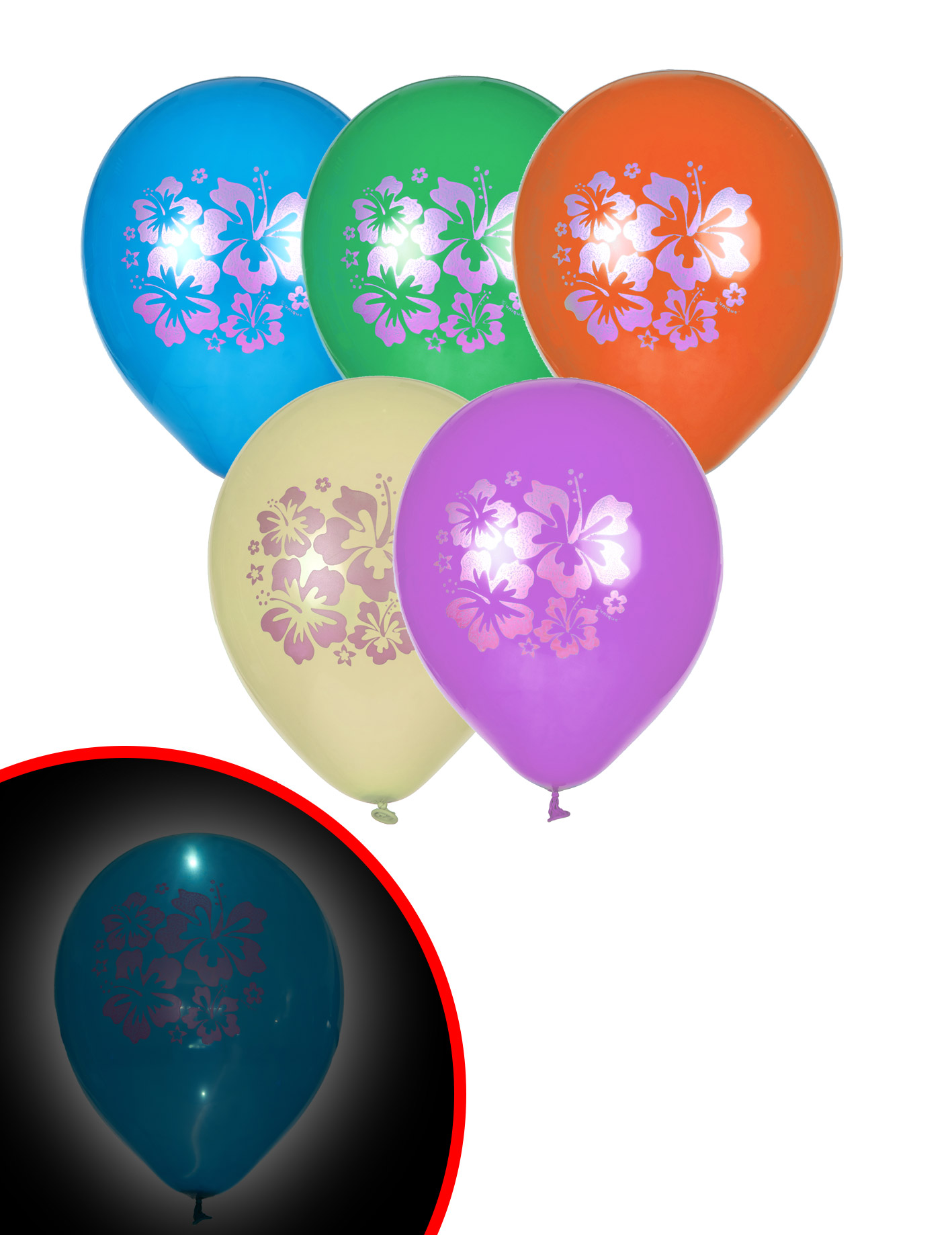 5 Ballons LED Hawaï