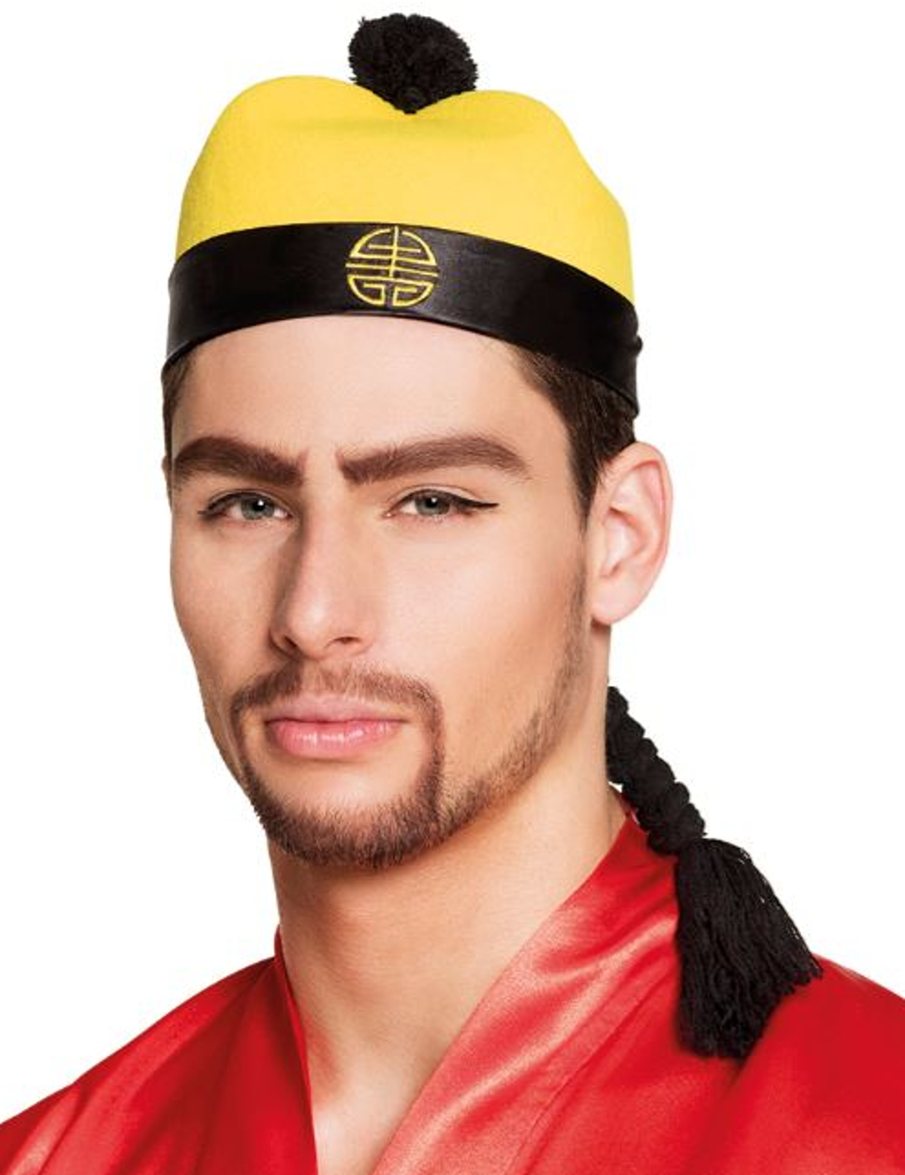 Chapeau chinois avec tresse adulte