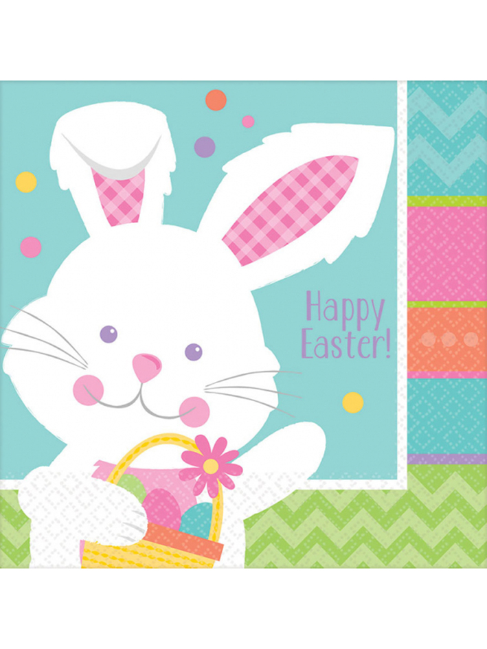 16 Serviettes en papier lapin de Pâques