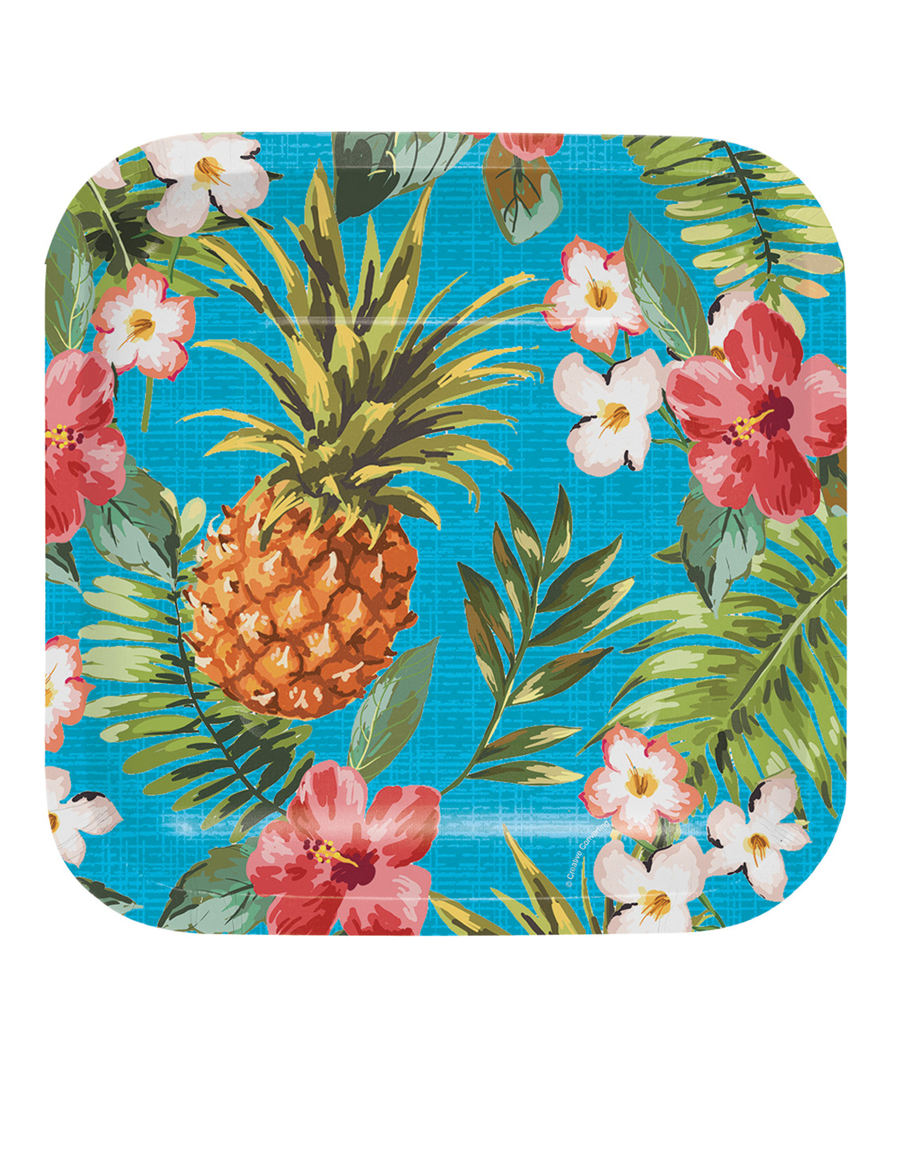 8 Petites assiettes en carton Tropics 17 cm