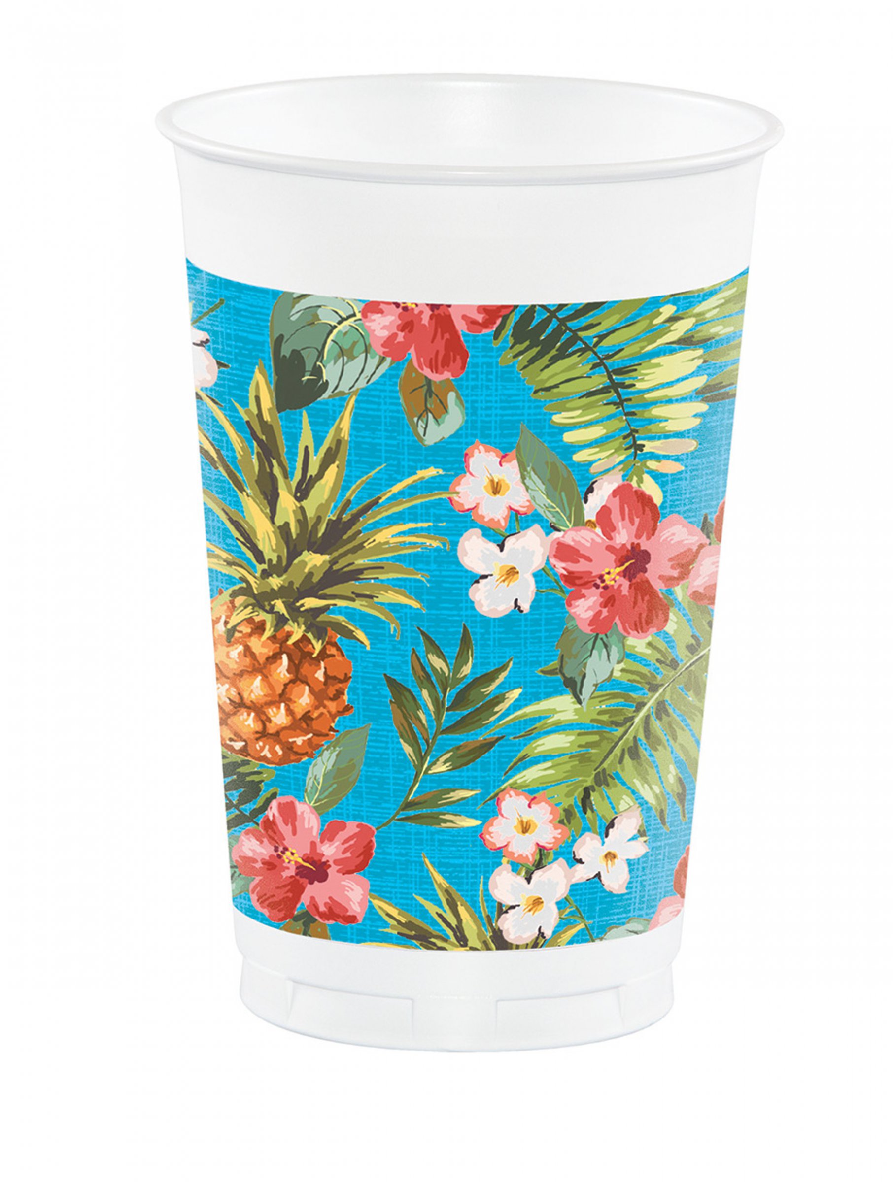 8 Grands gobelets en plastique Tropics 473 ml