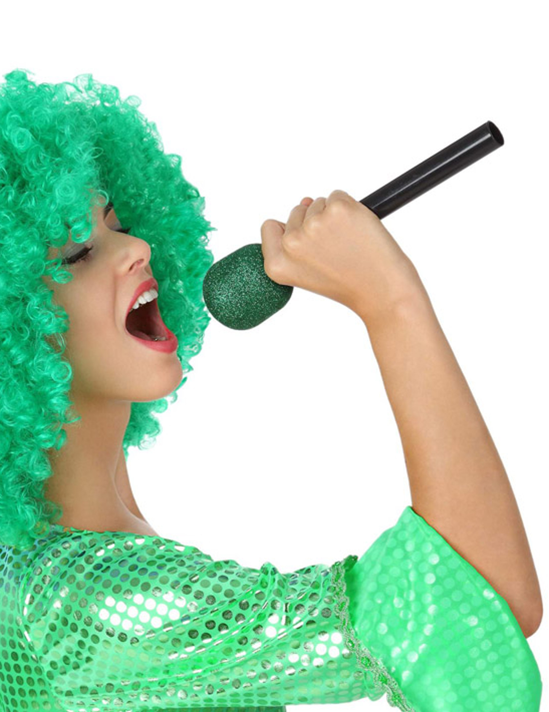 Micro de chanteur vert