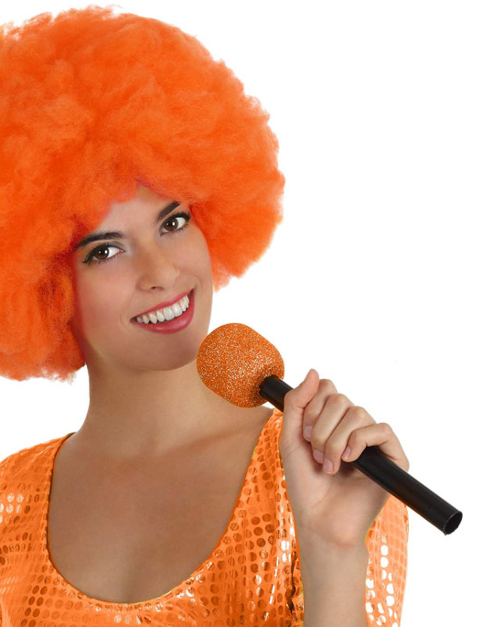 Micro de chanteur orange