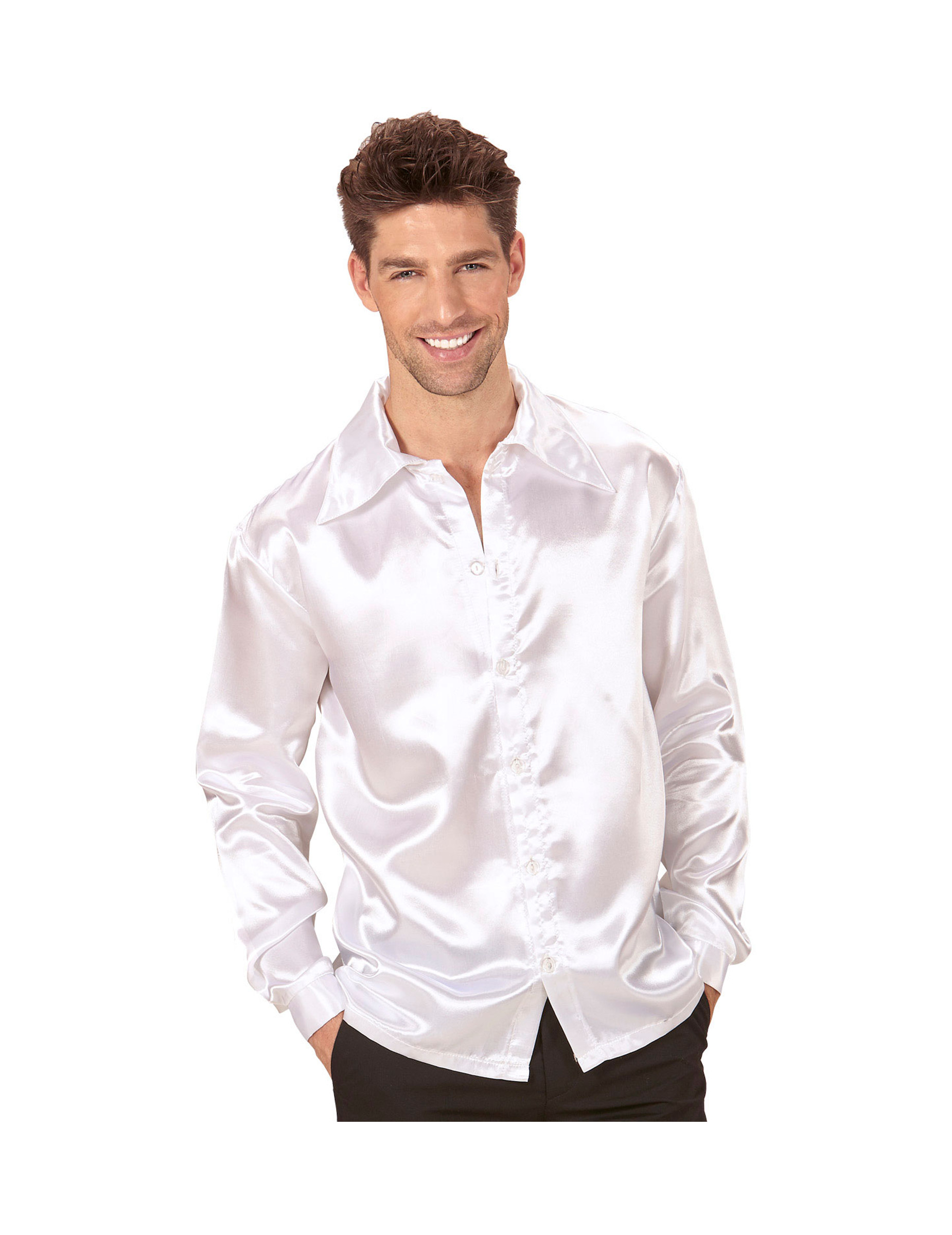 Chemise satinée blanche homme