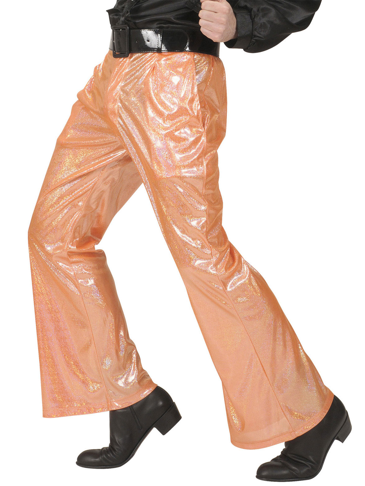 Pantalon disco holographique orange homme