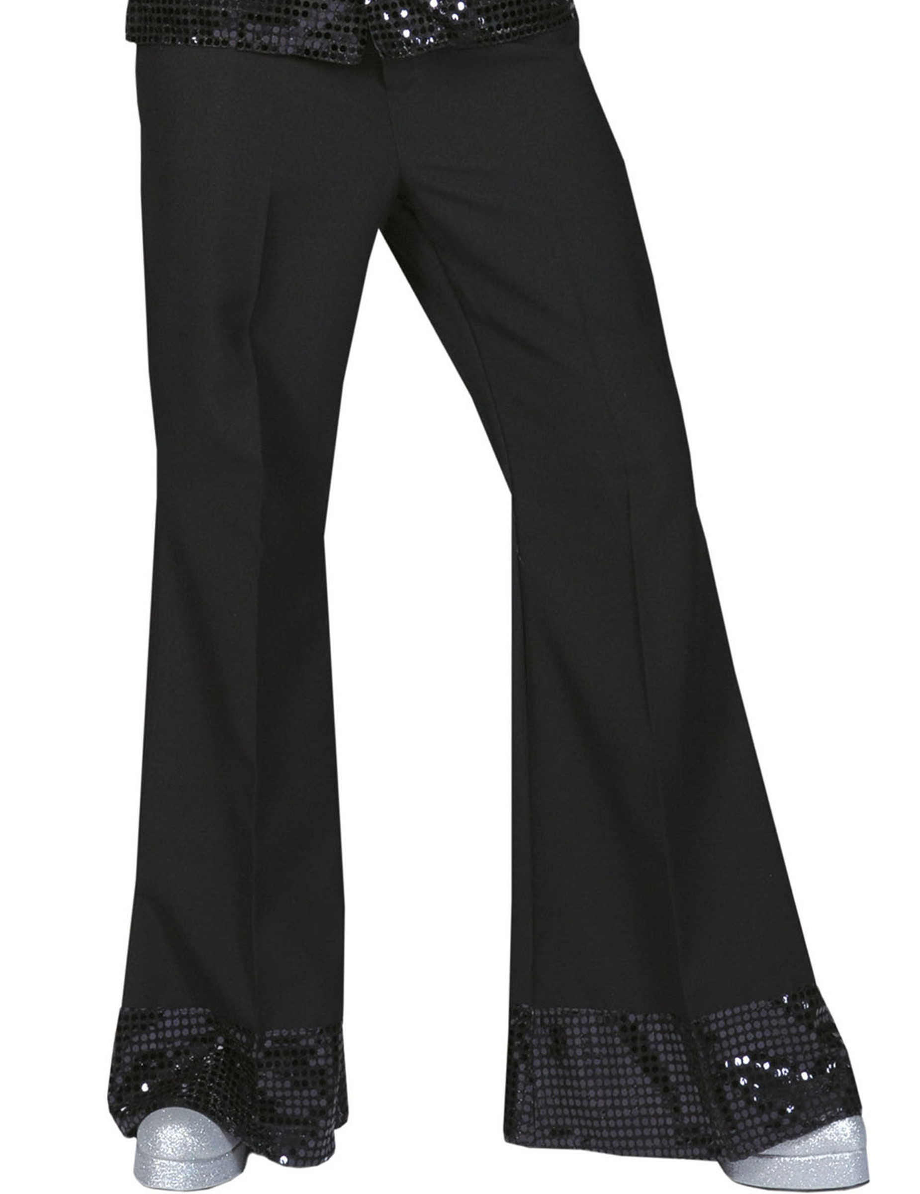 Pantalon disco noir avec sequins sur le bas homme