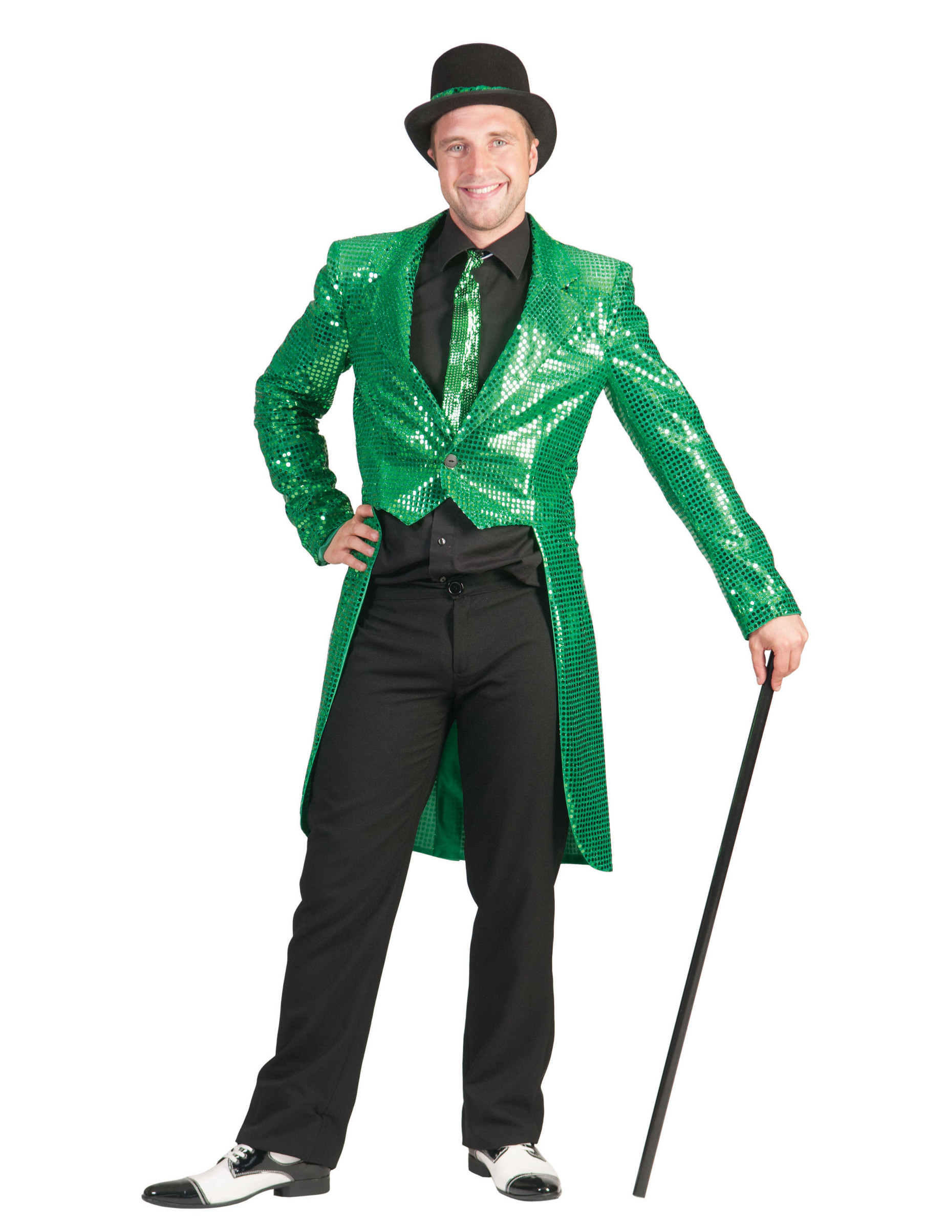 Queue de pie verte à sequins homme