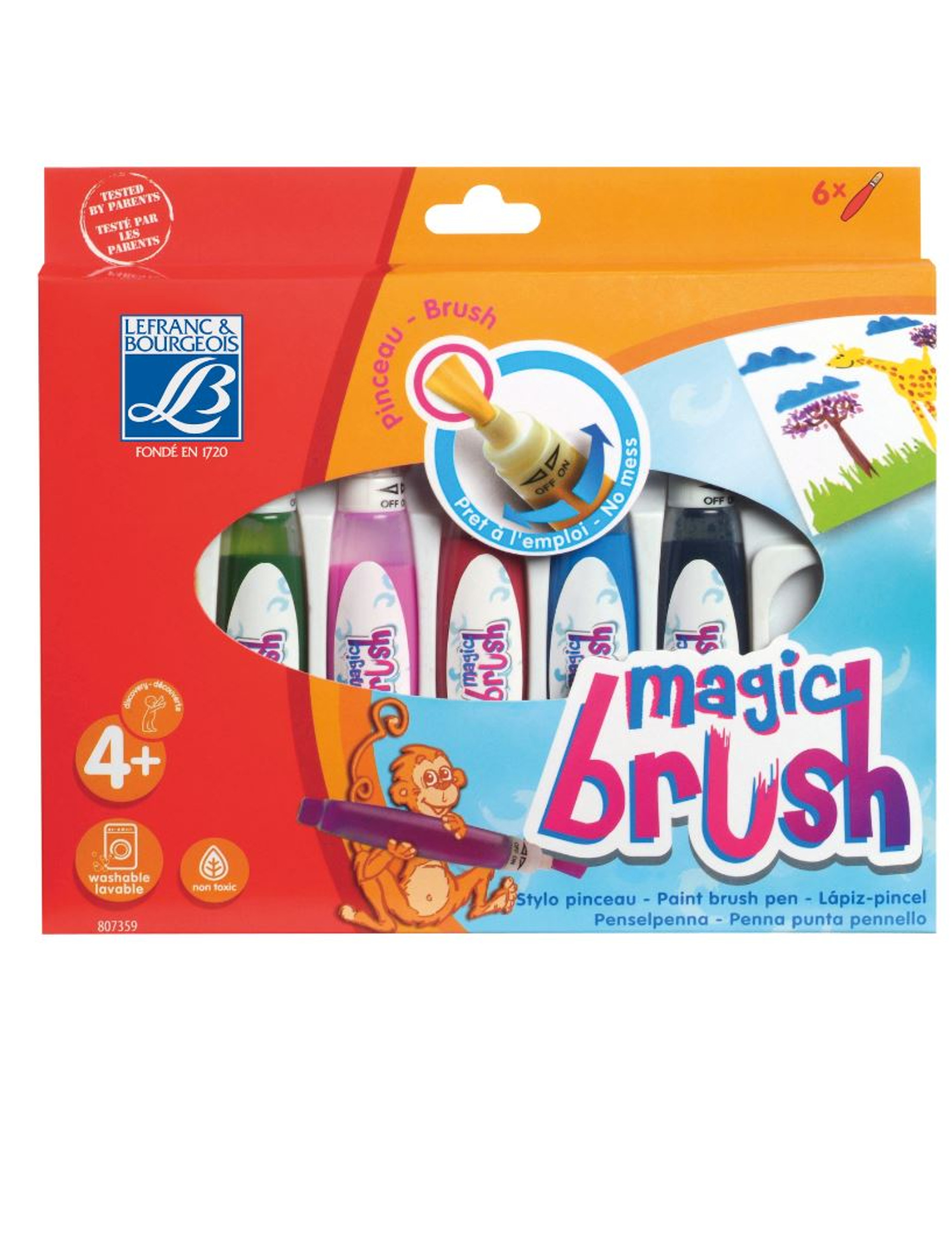 6 pinceaux à réserve de peinture Magic Brush 15 ml Lefranc & Bourgeois®